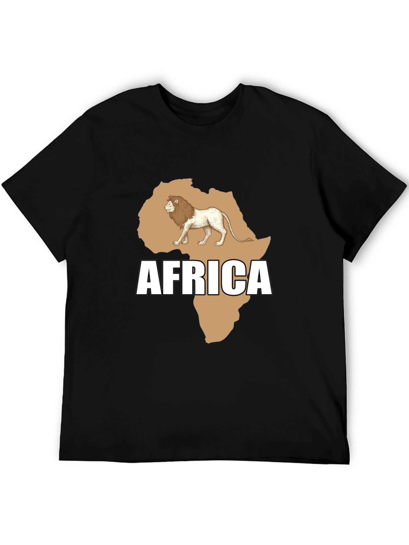 Africa Lion Graphic T-Shirt - Stylish Black Tee