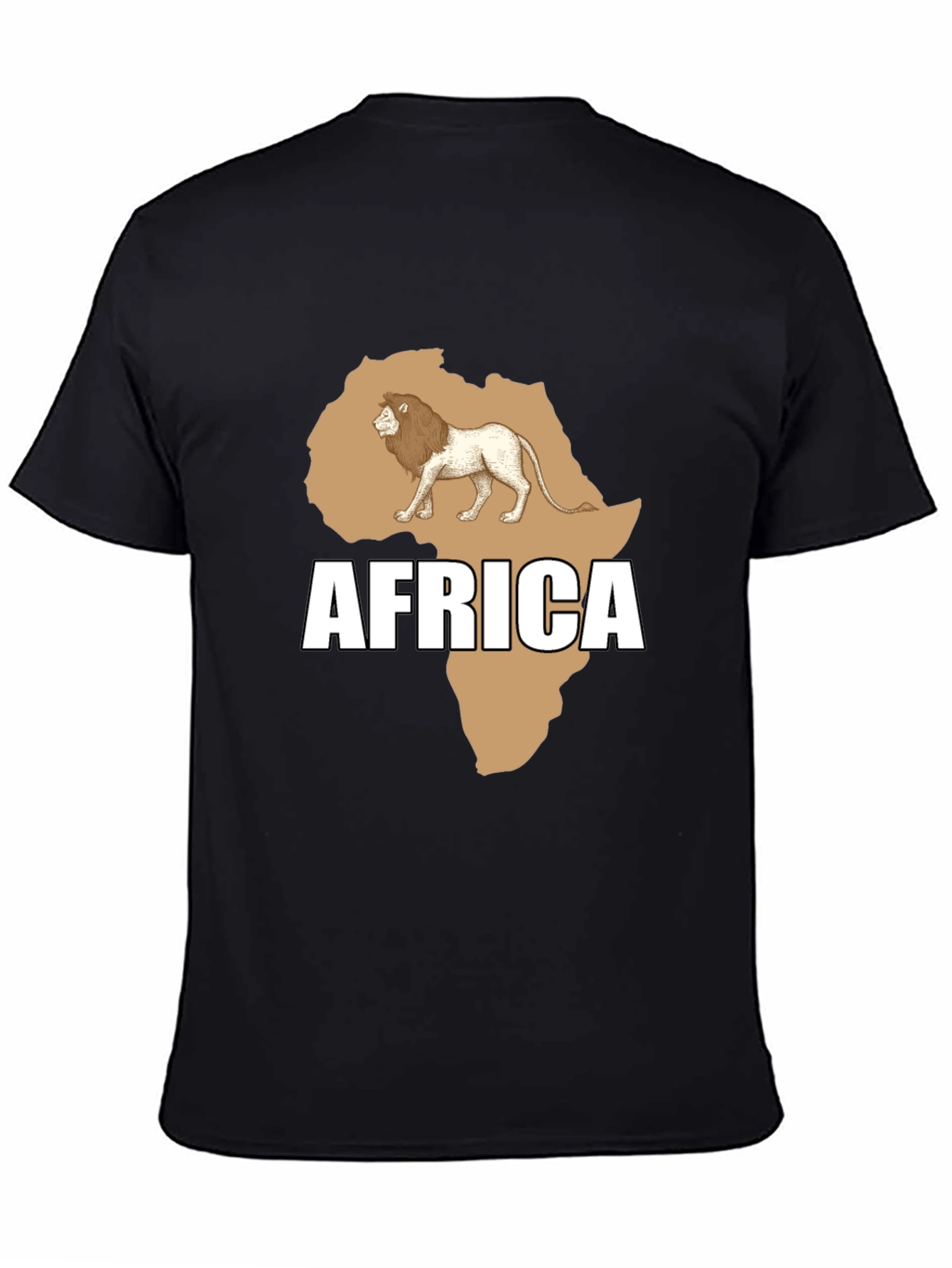 Africa Lion Graphic T-Shirt - Stylish Black Tee