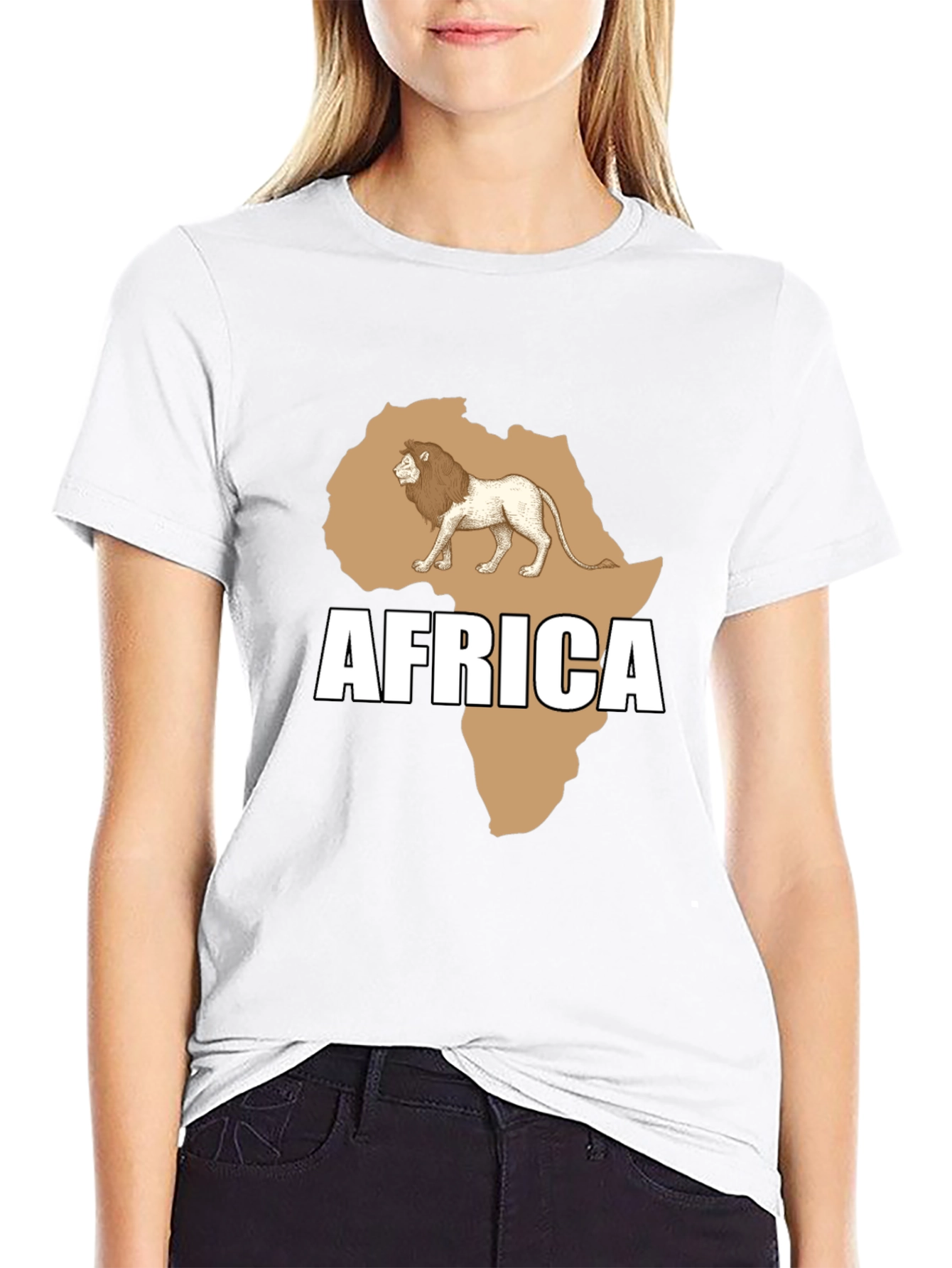 Africa Lion Graphic T-Shirt - Stylish Black Tee