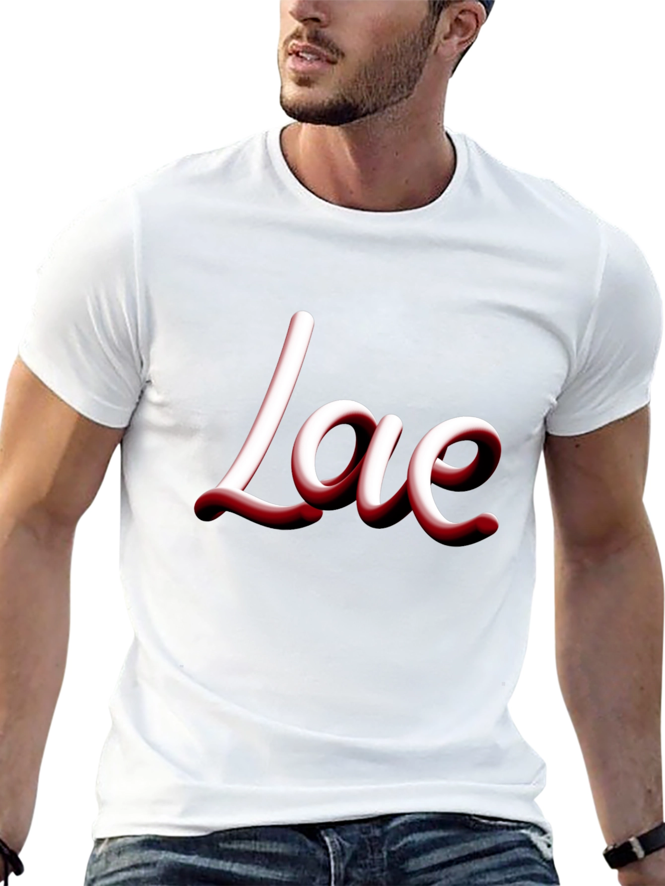 Love Graphic Print T-Shirt - Casual Wear