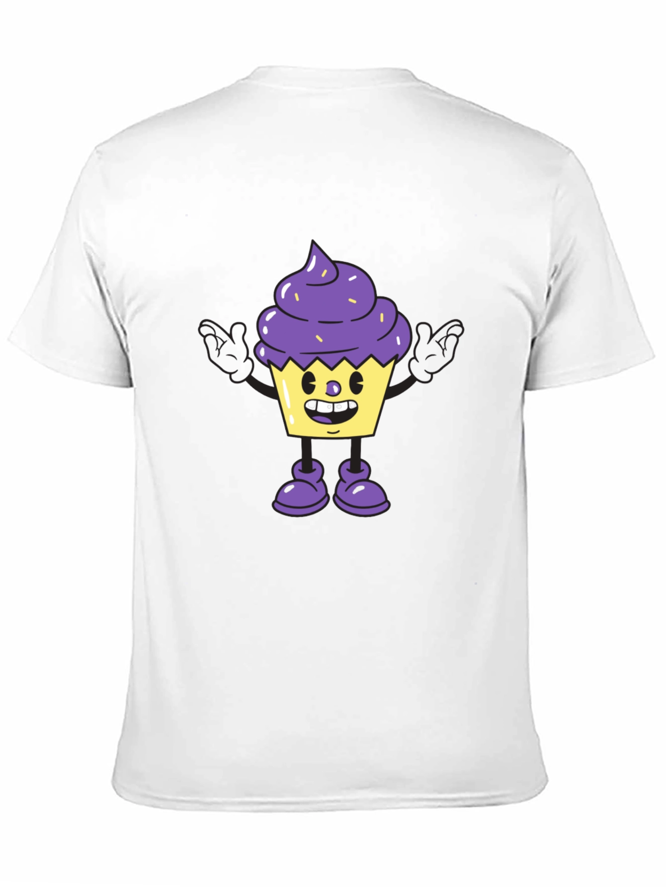 Cartoon Cupcake Graphic Tee - Black