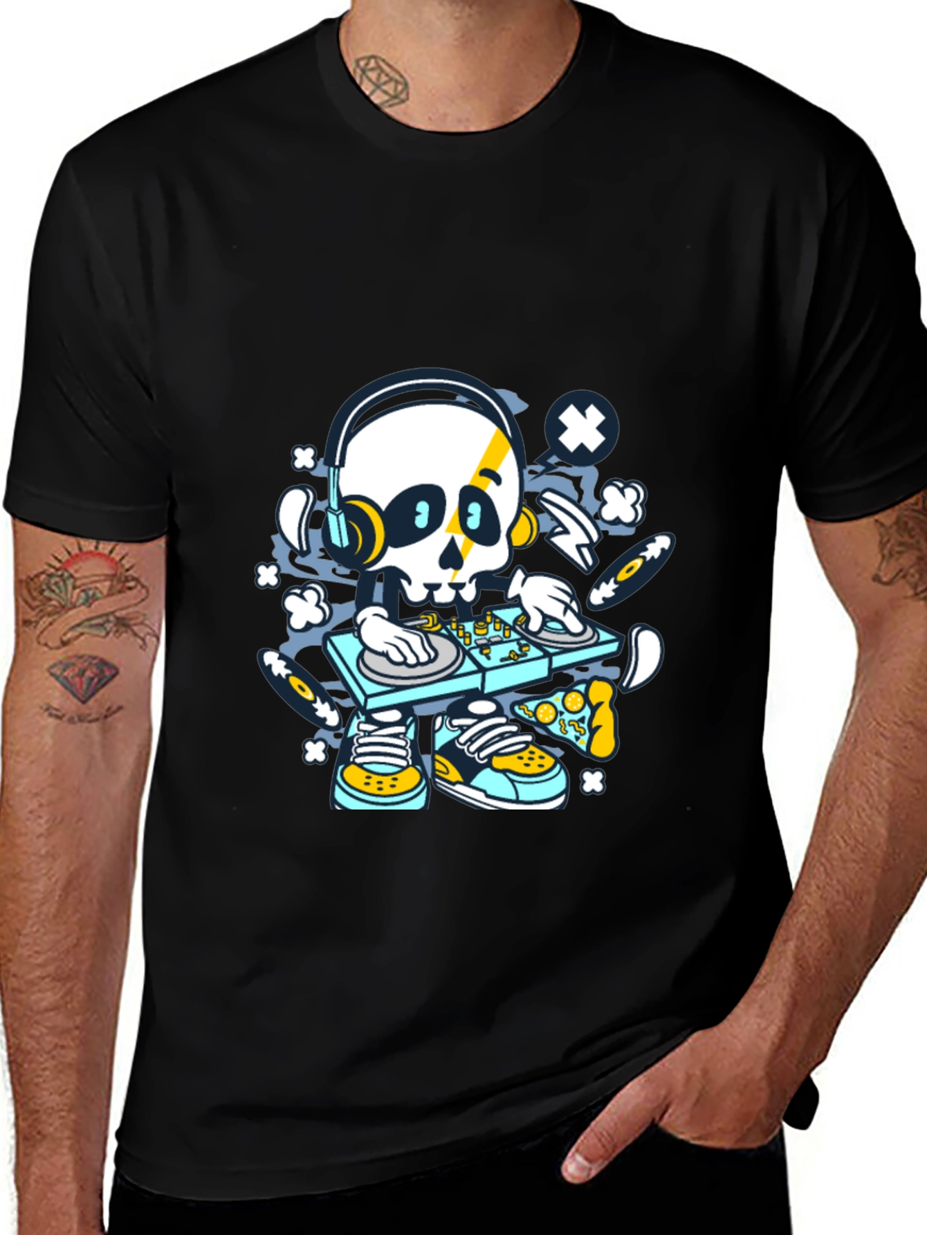 Skull DJ Graphic Black T-Shirt