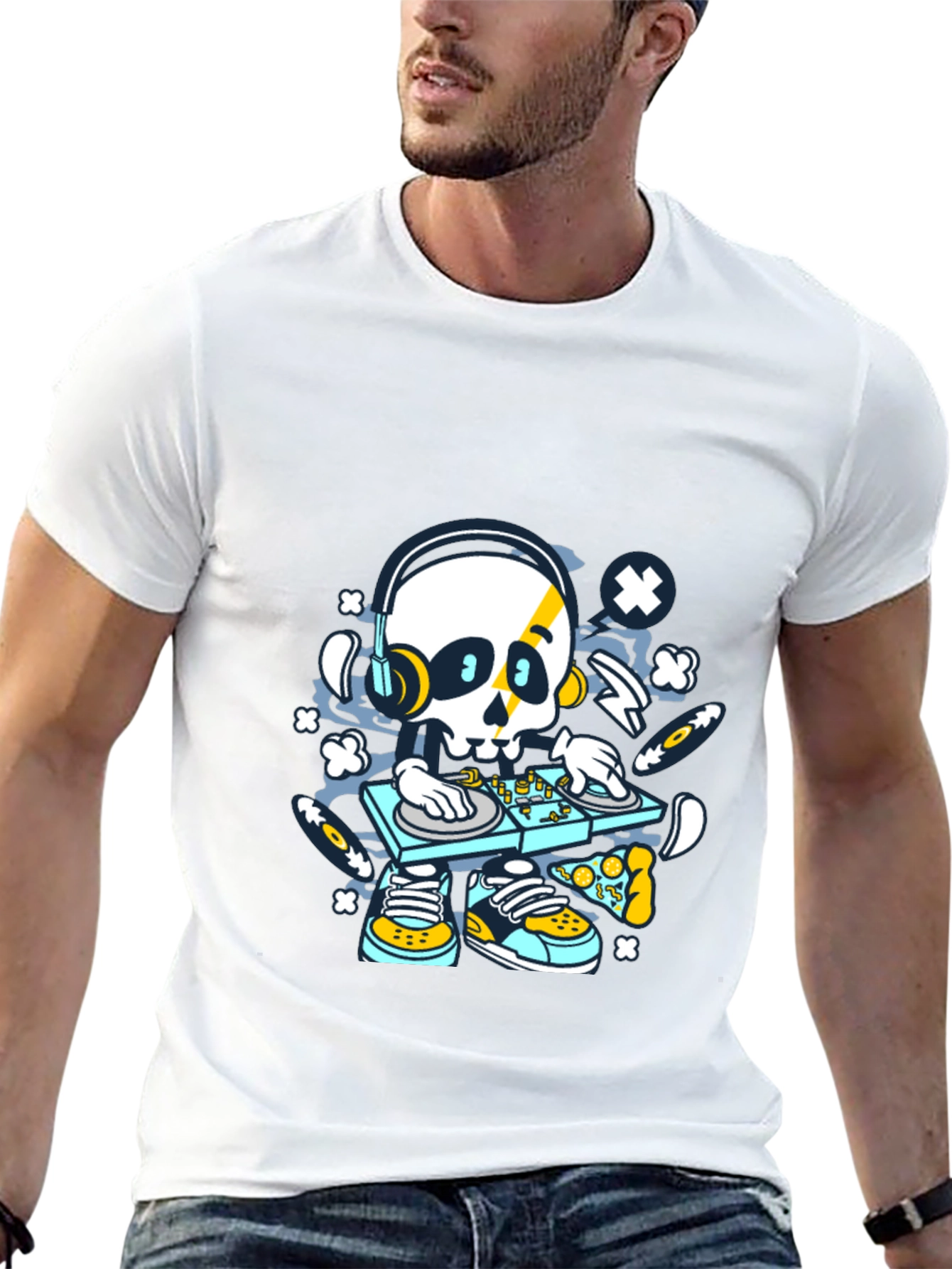 Skull DJ Graphic Black T-Shirt