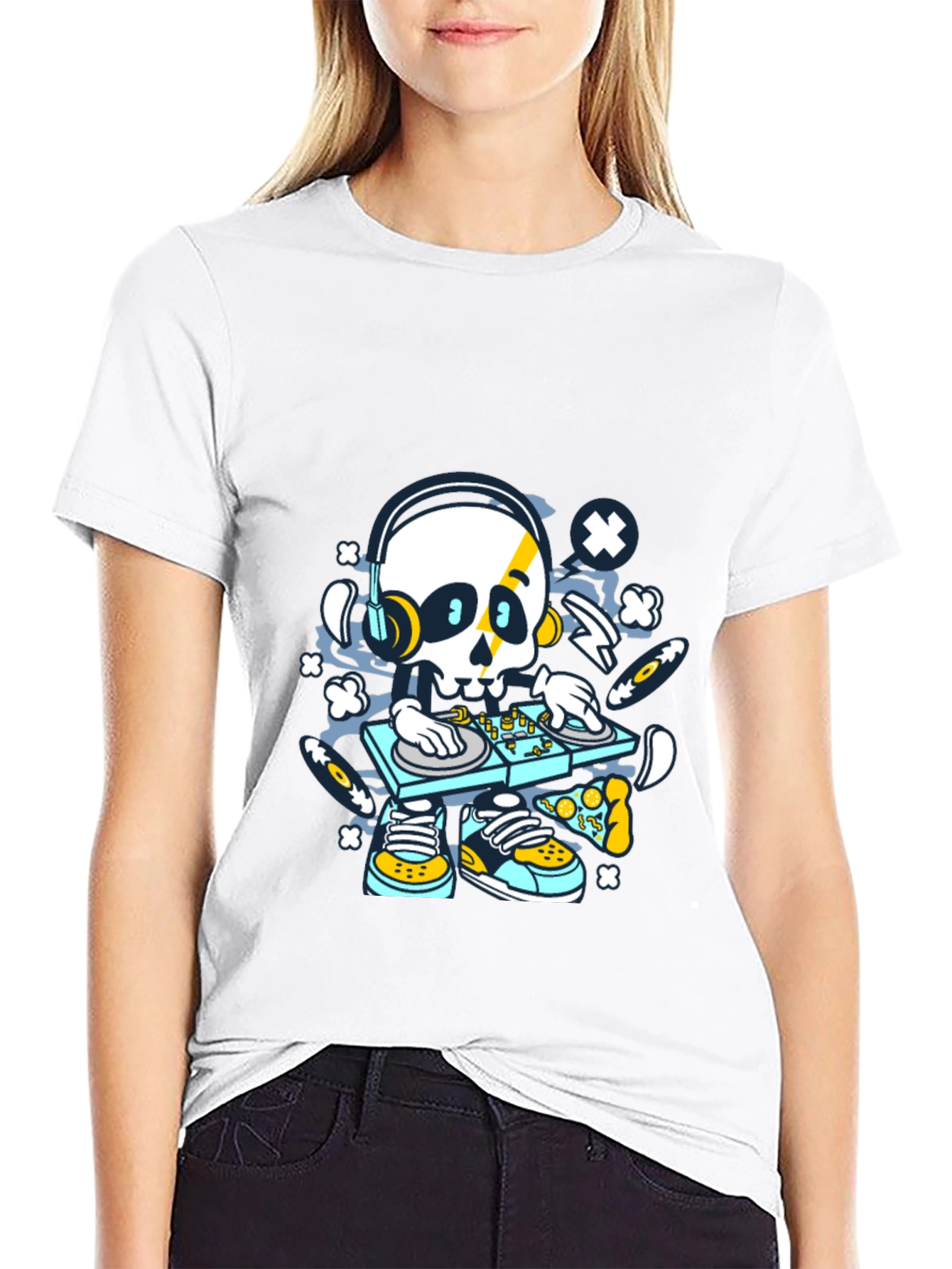 Skull DJ Graphic Black T-Shirt