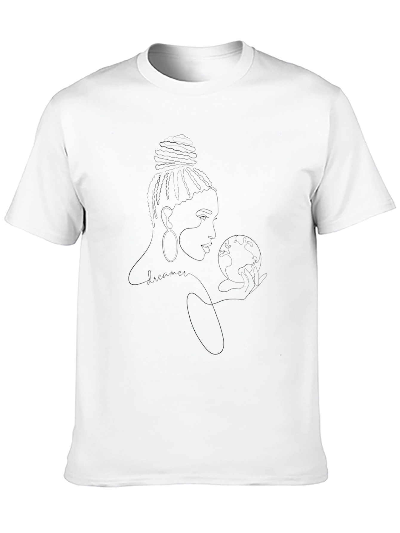 Dreamer Line Art Black T-Shirt