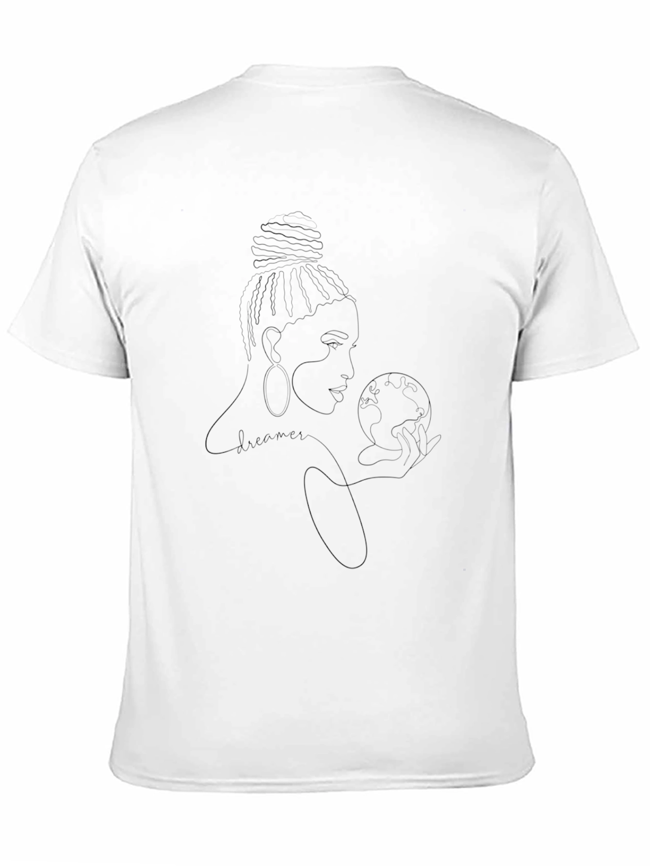 Dreamer Line Art Black T-Shirt