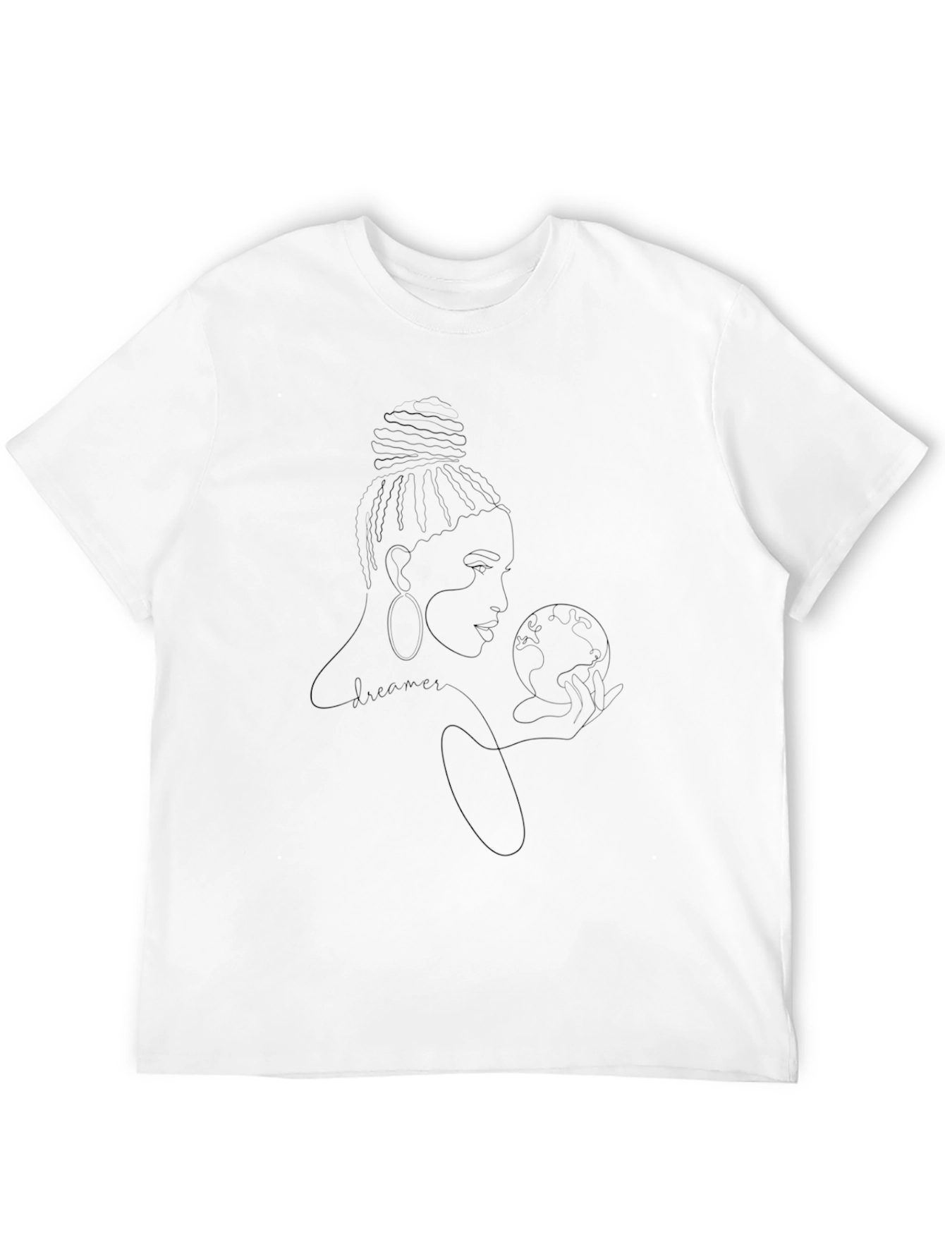 Dreamer Line Art Black T-Shirt
