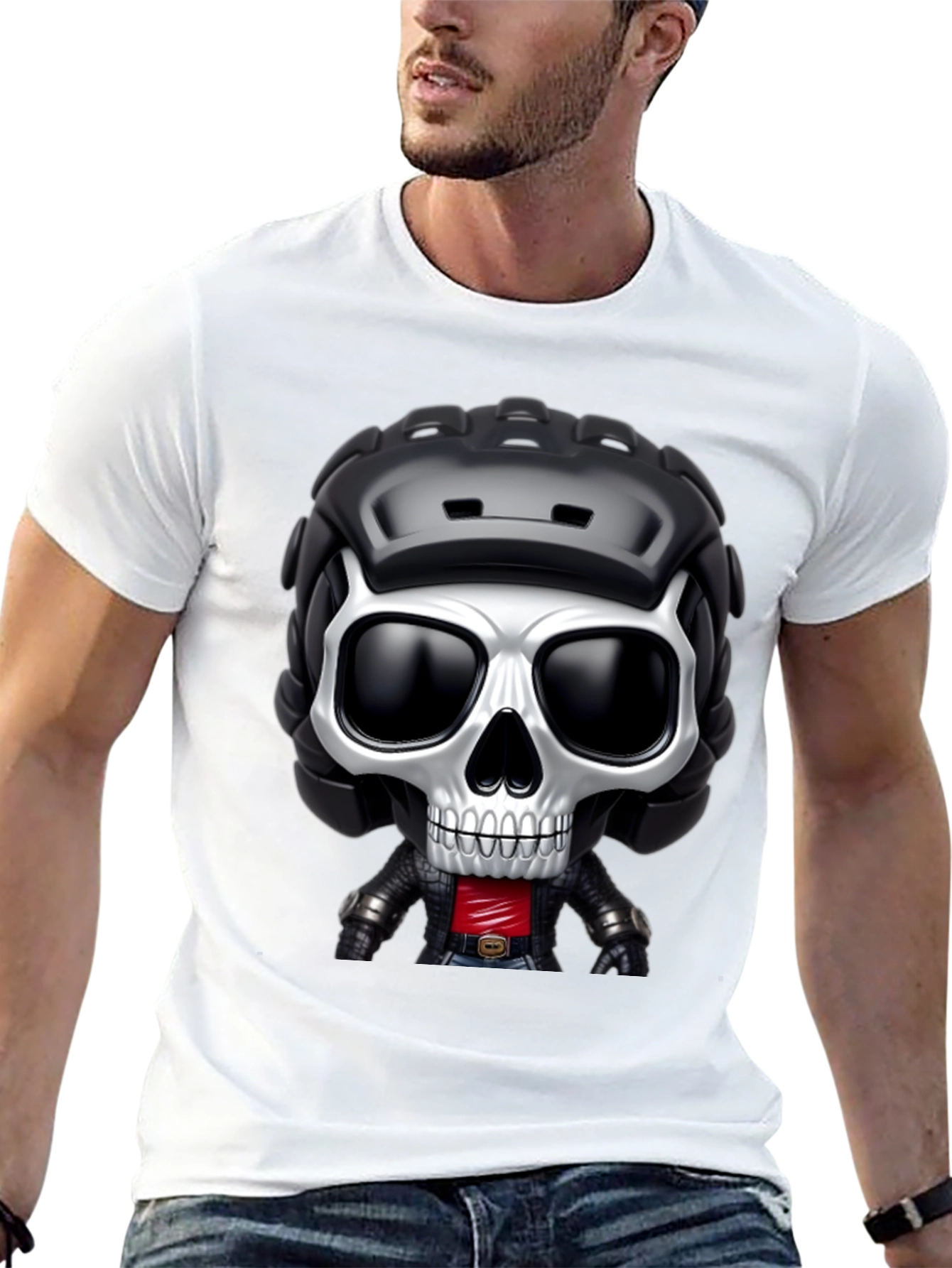 Skull Rider Graphic Tee - Black