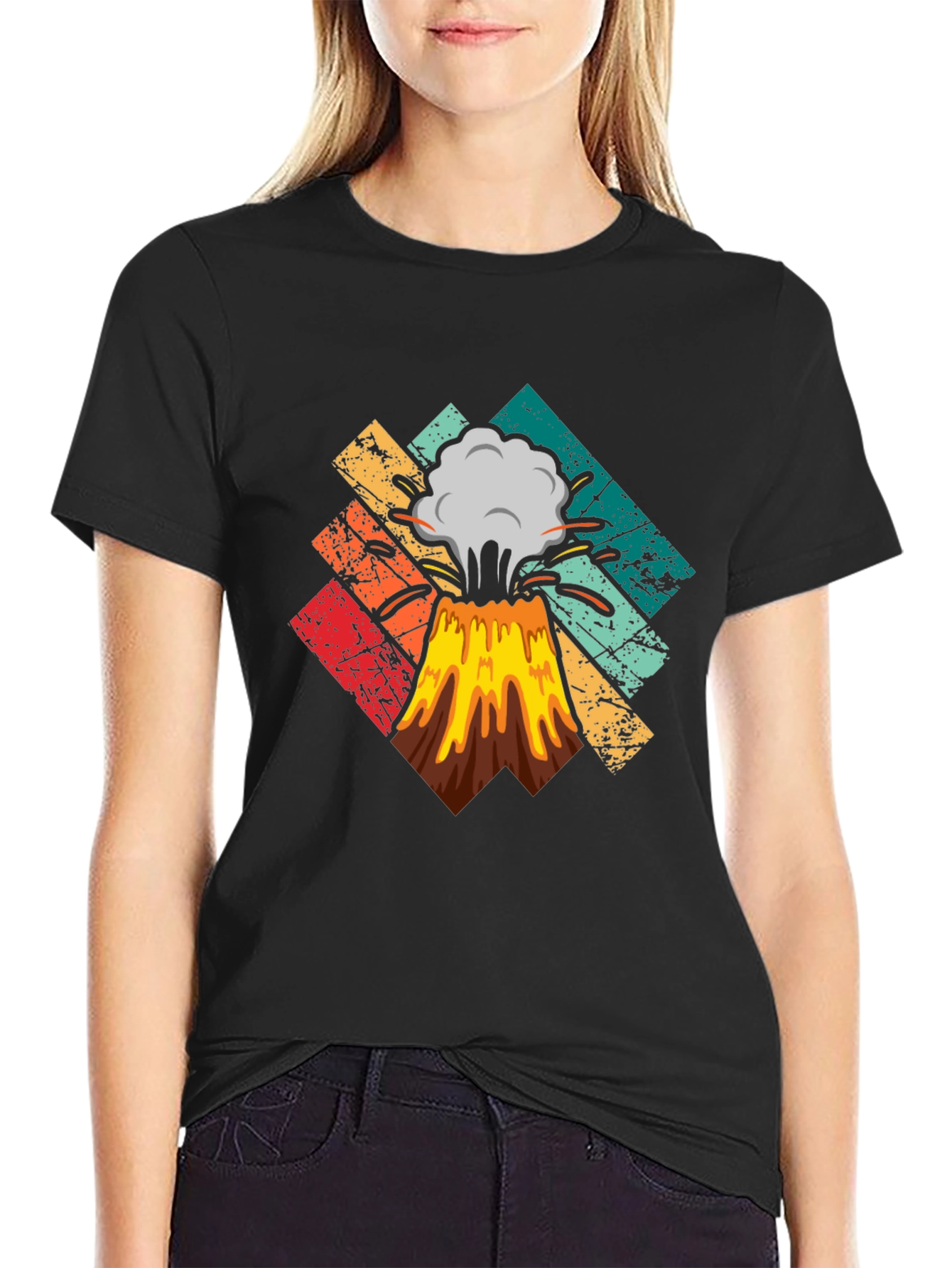 Retro Volcano Eruption Graphic Tee