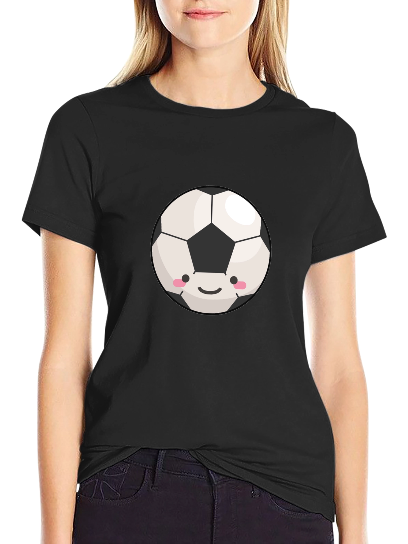 Cute Soccer Ball Graphic T-Shirt