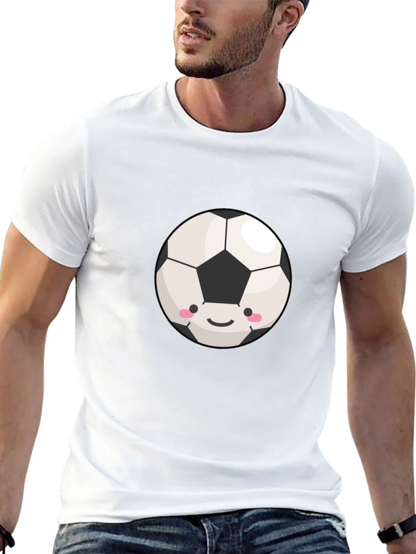 Cute Soccer Ball Graphic T-Shirt