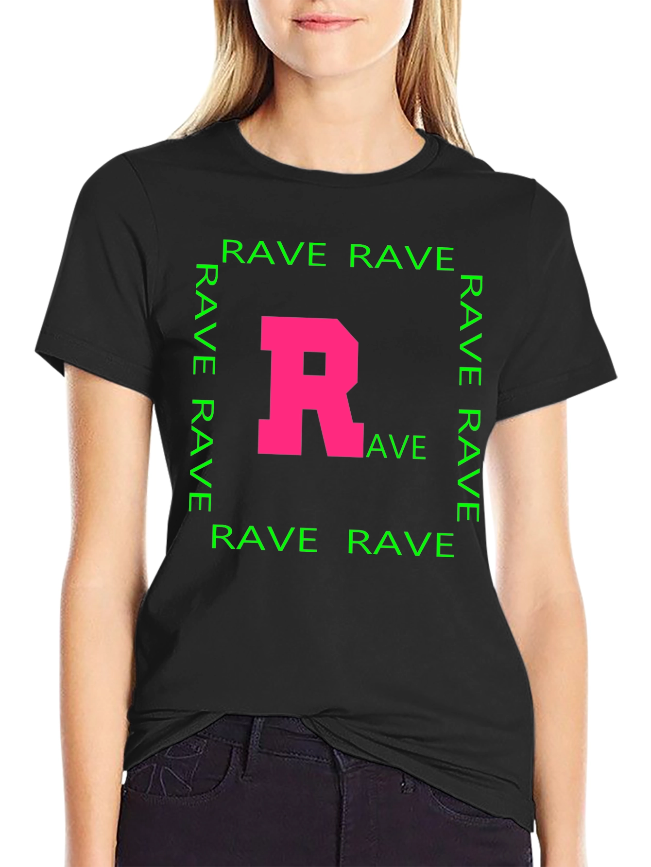 Rave T-Shirt - Pink R Green Rave