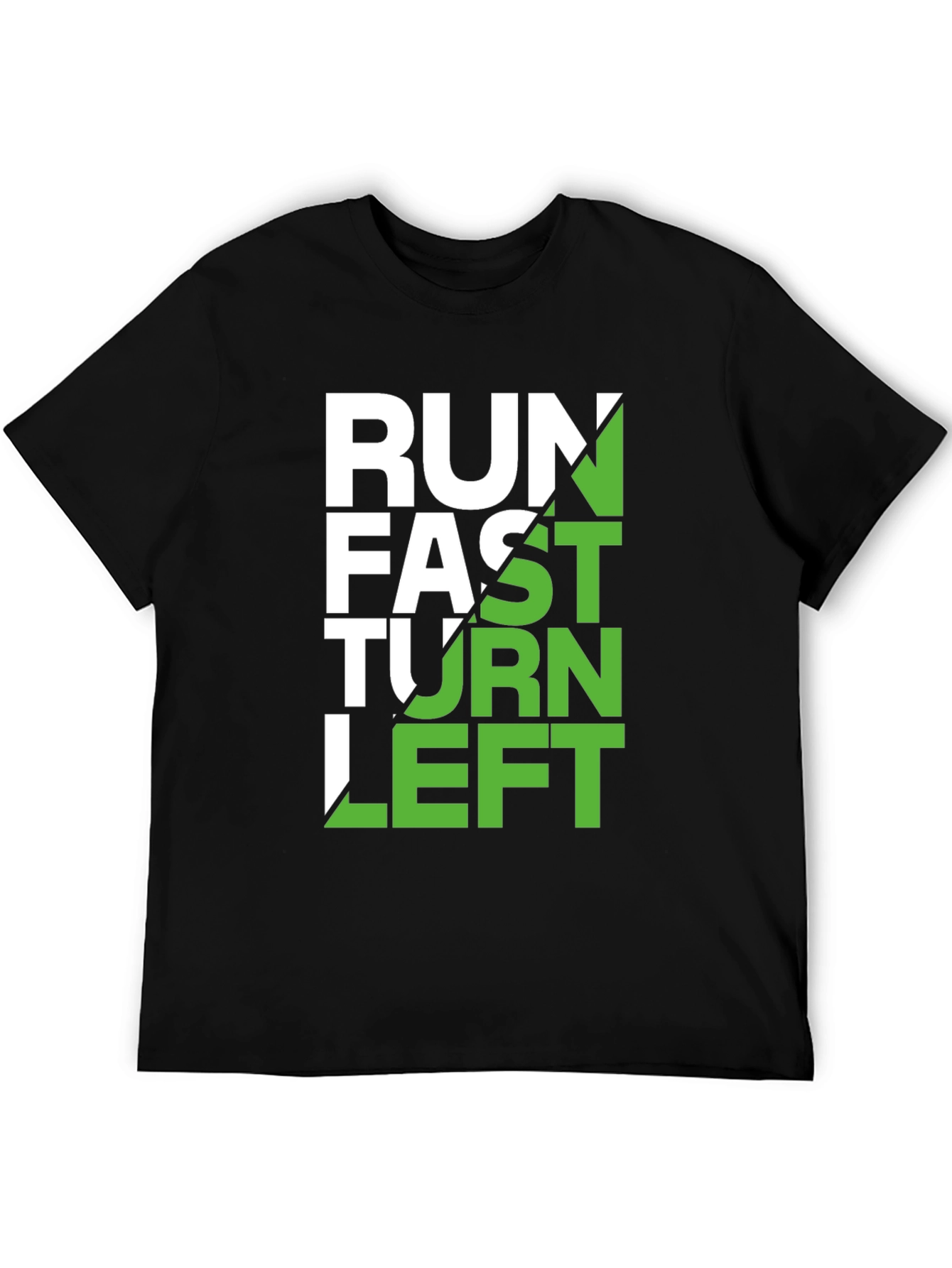 Run Fast Turn Left Graphic Tee - Black