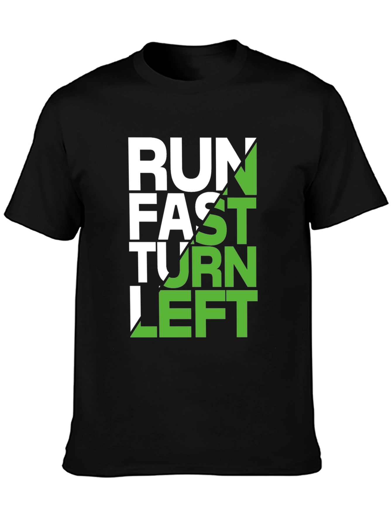Run Fast Turn Left Graphic Tee - Black
