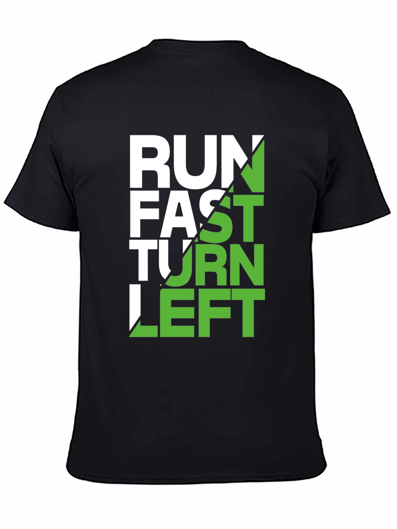 Run Fast Turn Left Graphic Tee - Black