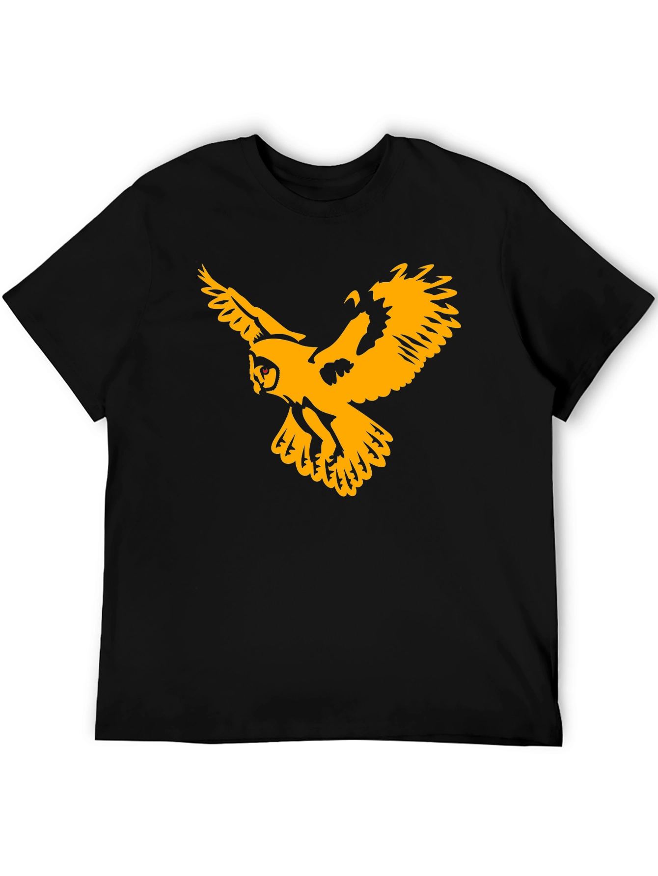 Black T-Shirt with Gold Owl Graphic