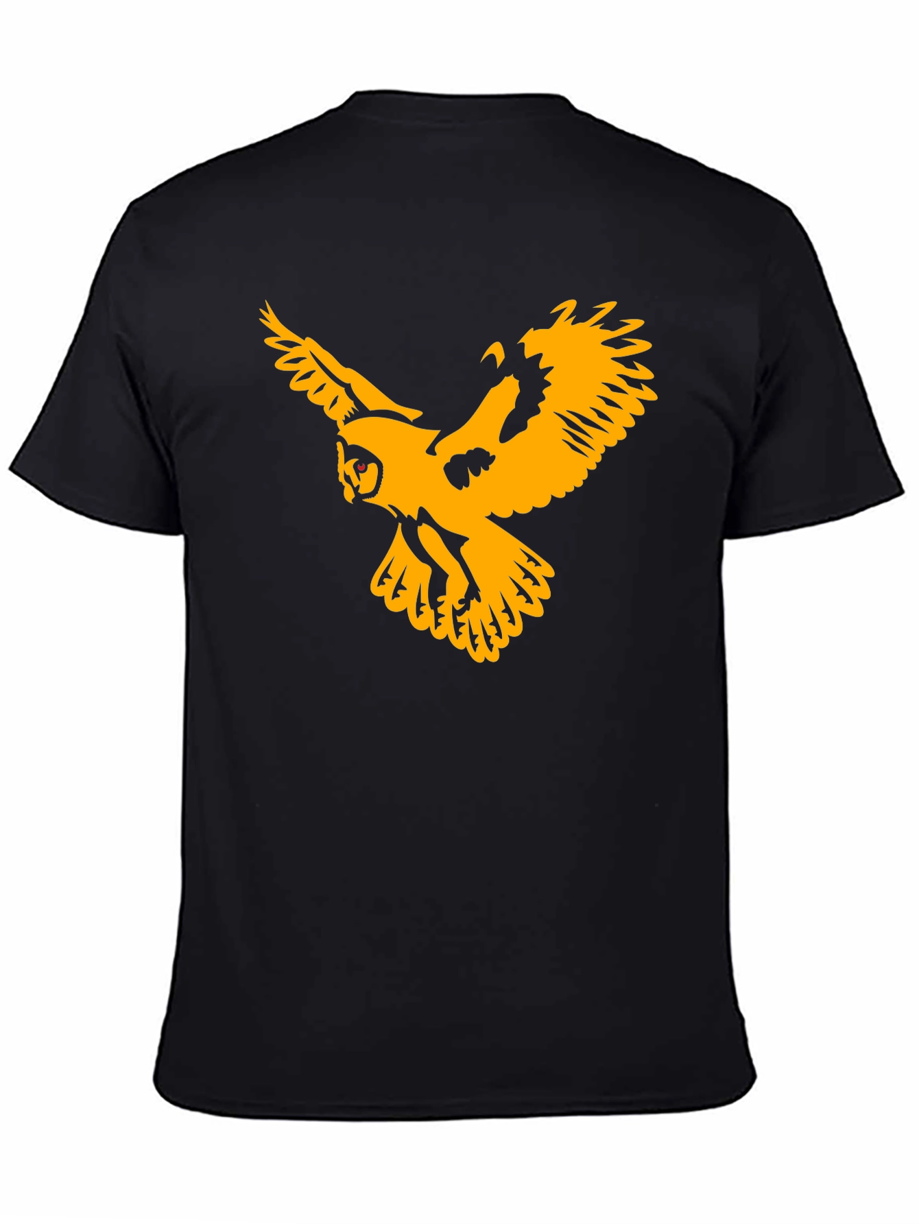 Black T-Shirt with Gold Owl Graphic