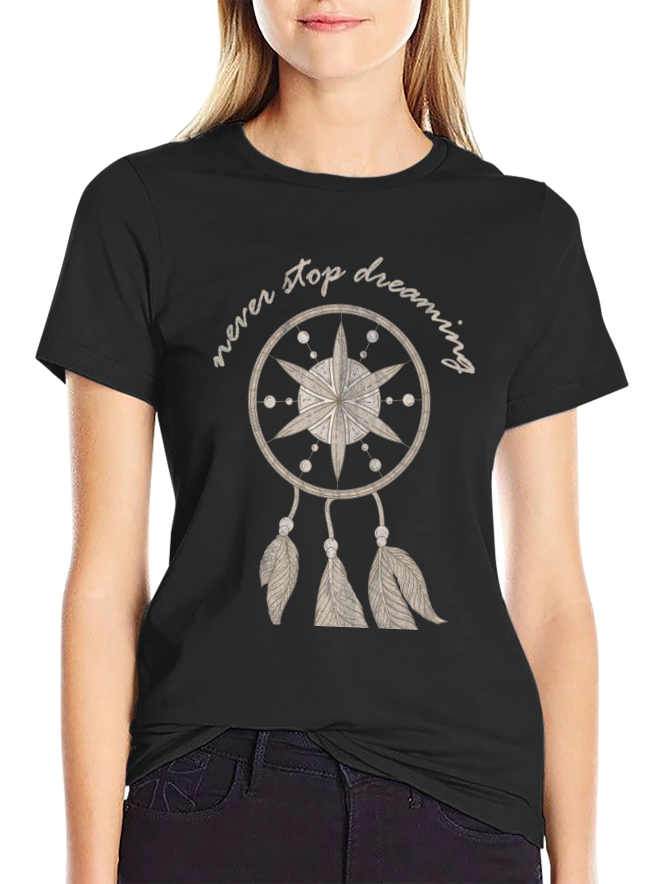 Never Stop Dreaming Tee - Dreamcatcher Design
