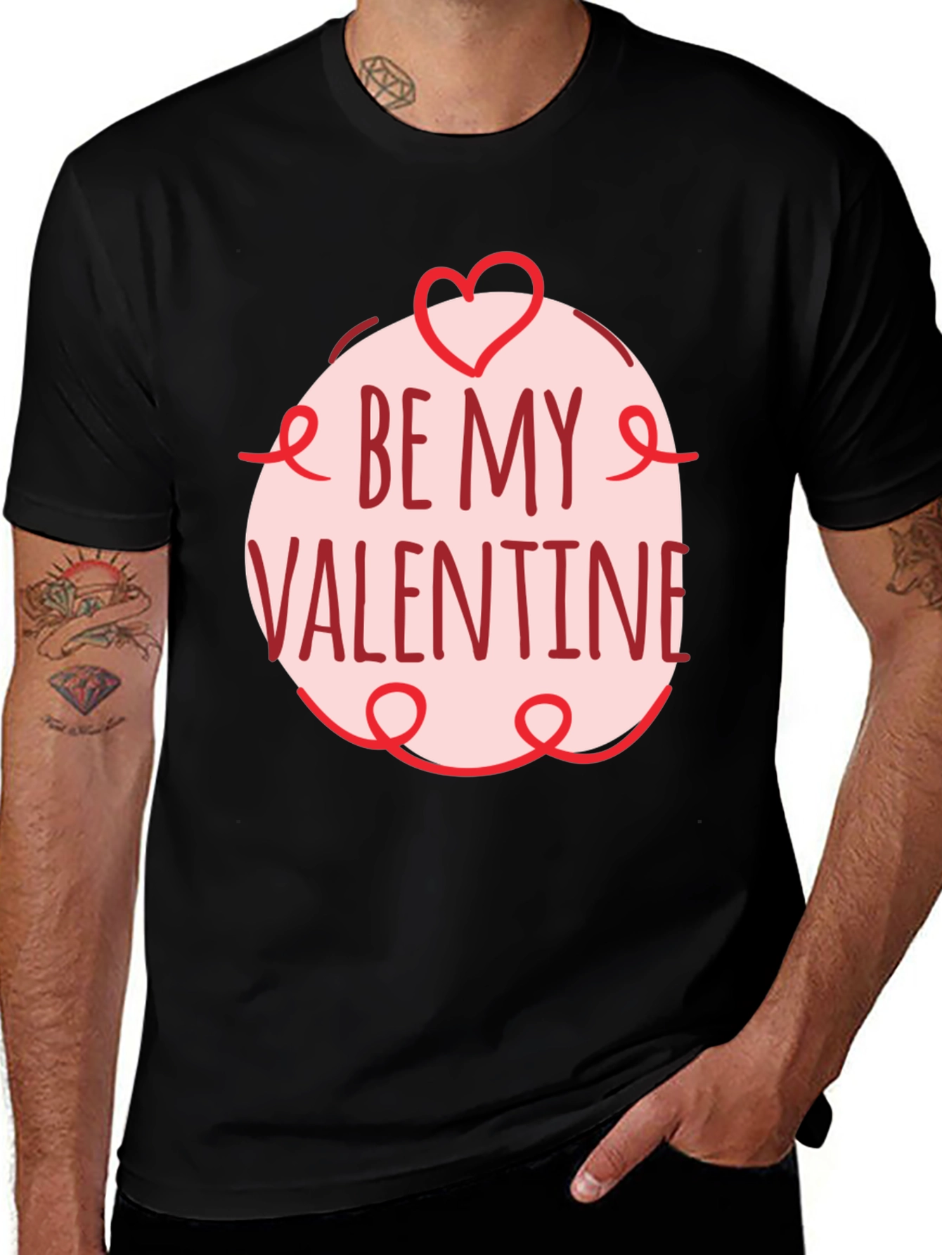Be My Valentine Black Graphic Tee