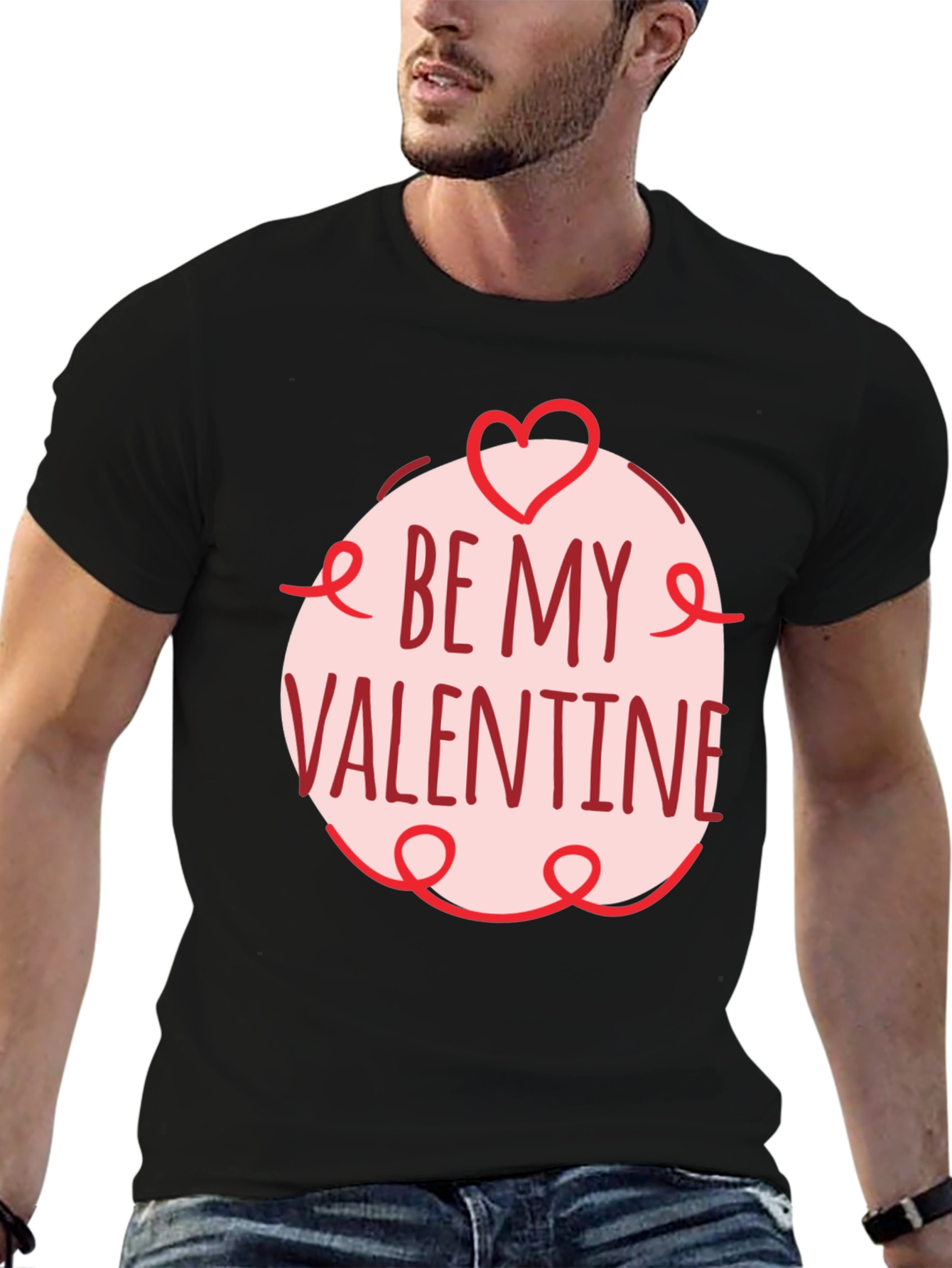Be My Valentine Black Graphic Tee