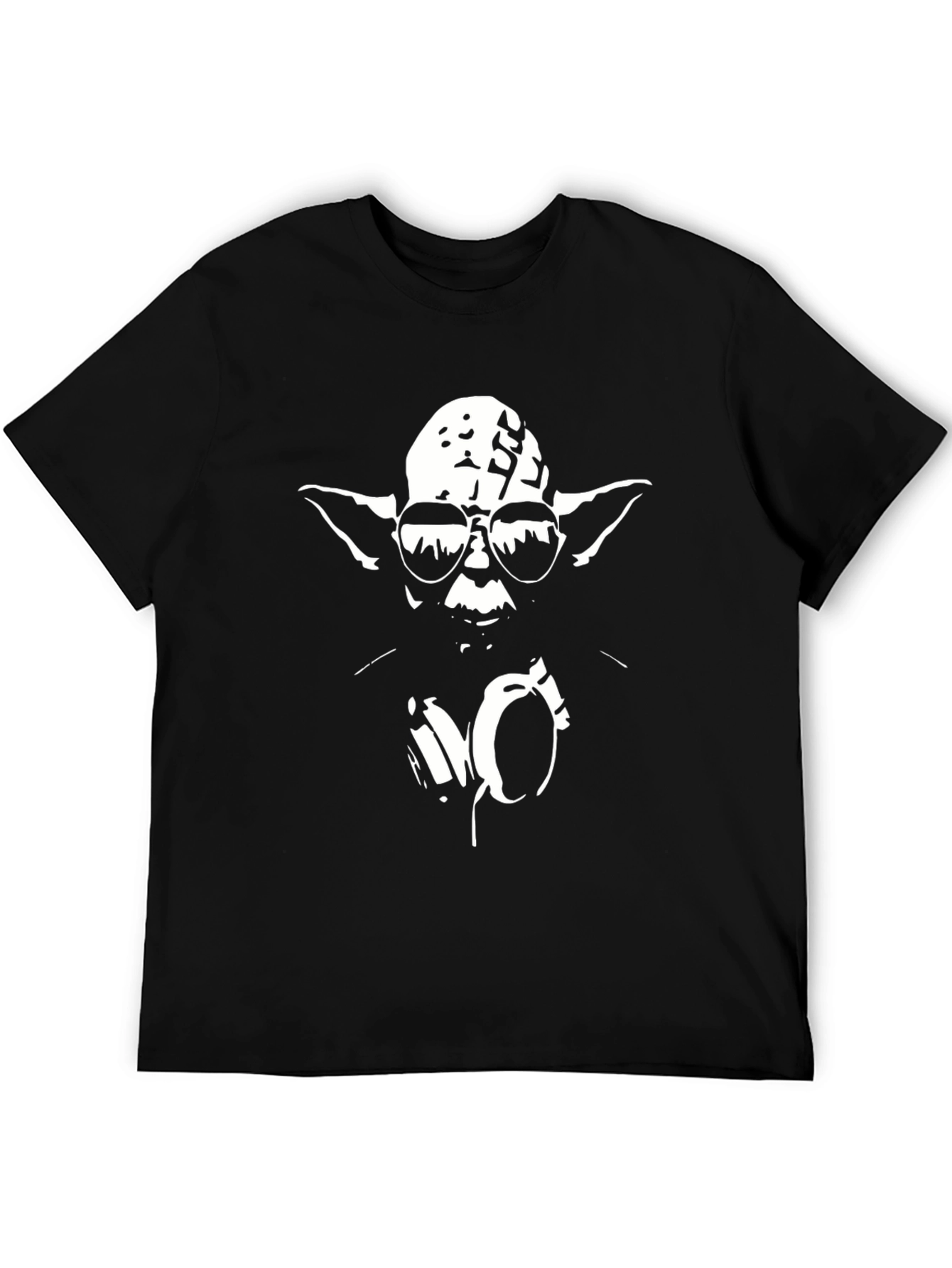 DJ Yoda Black T-Shirt with Headphones and Sunglasses