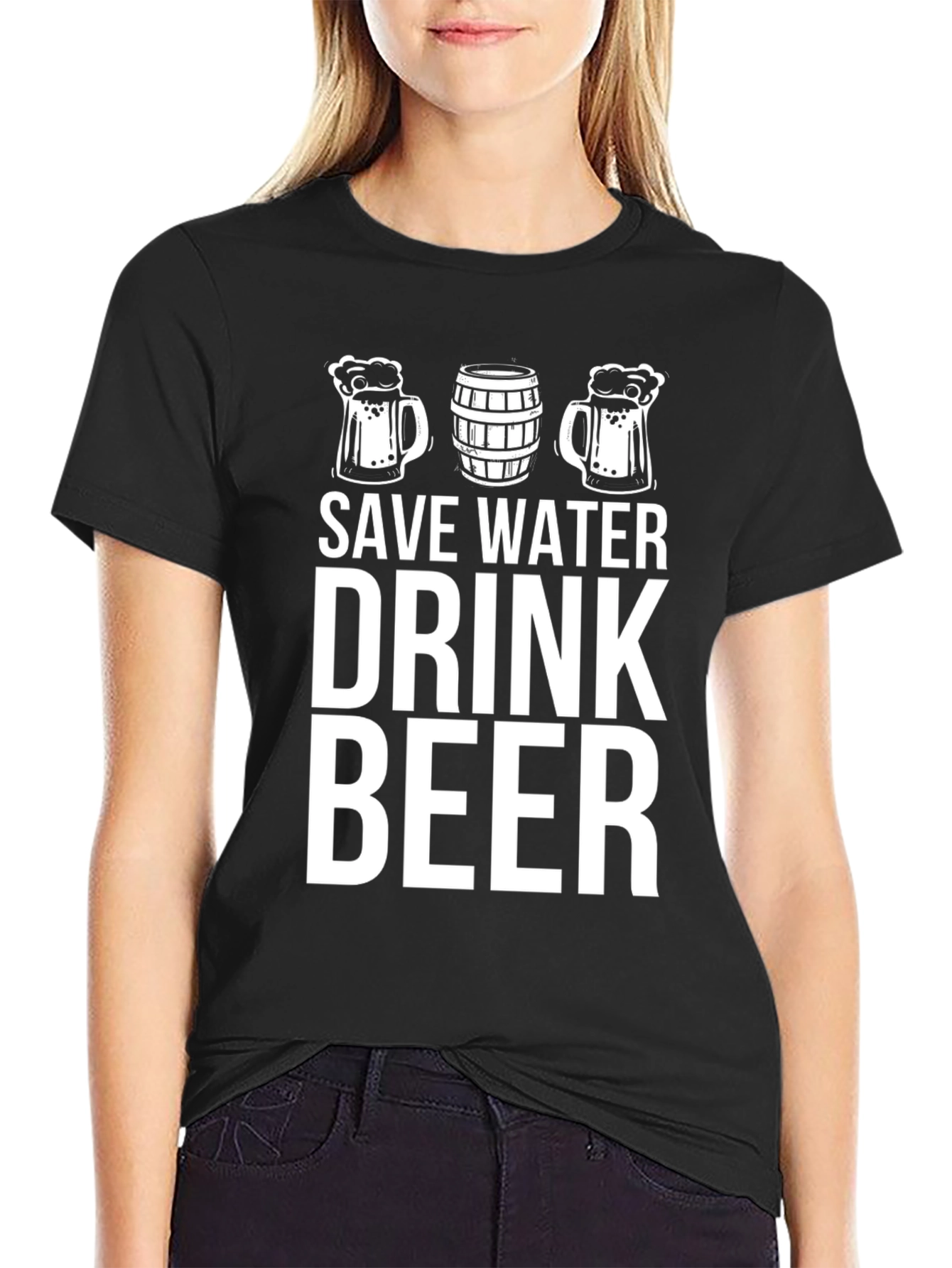 Save Water Drink Beer Graphic T-Shirt