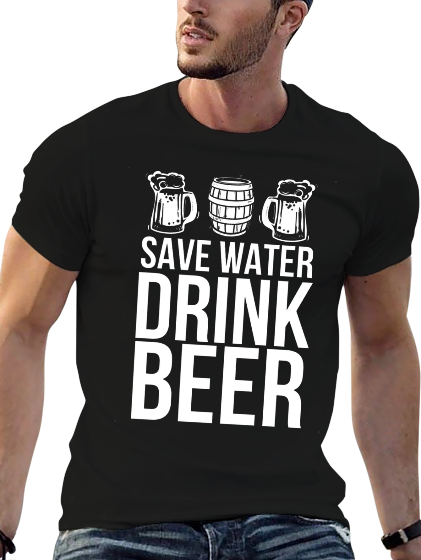 Save Water Drink Beer Graphic T-Shirt