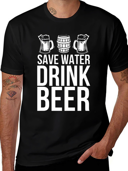 Save Water Drink Beer Graphic T-Shirt