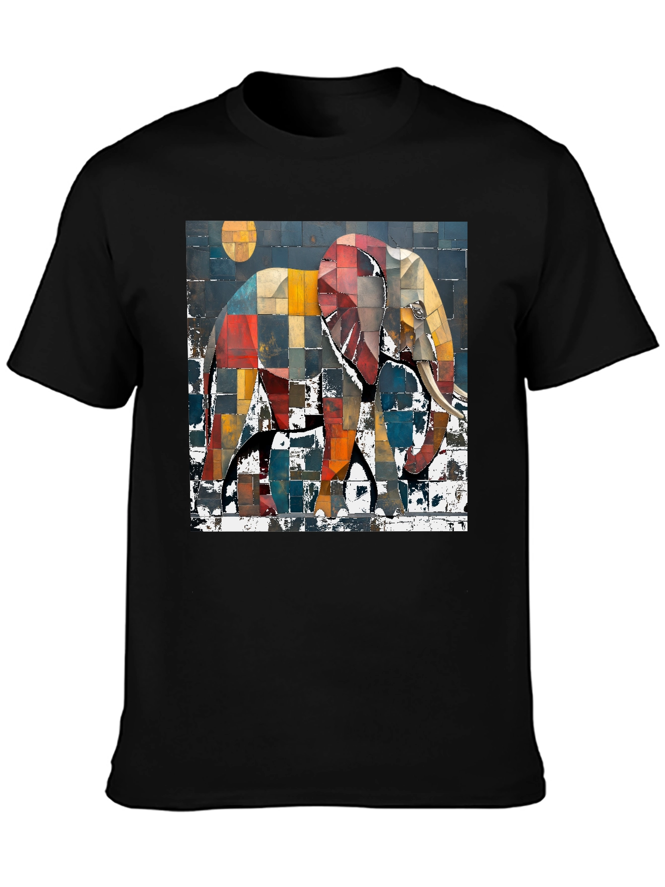 Abstract Elephant Graphic Print T-Shirt
