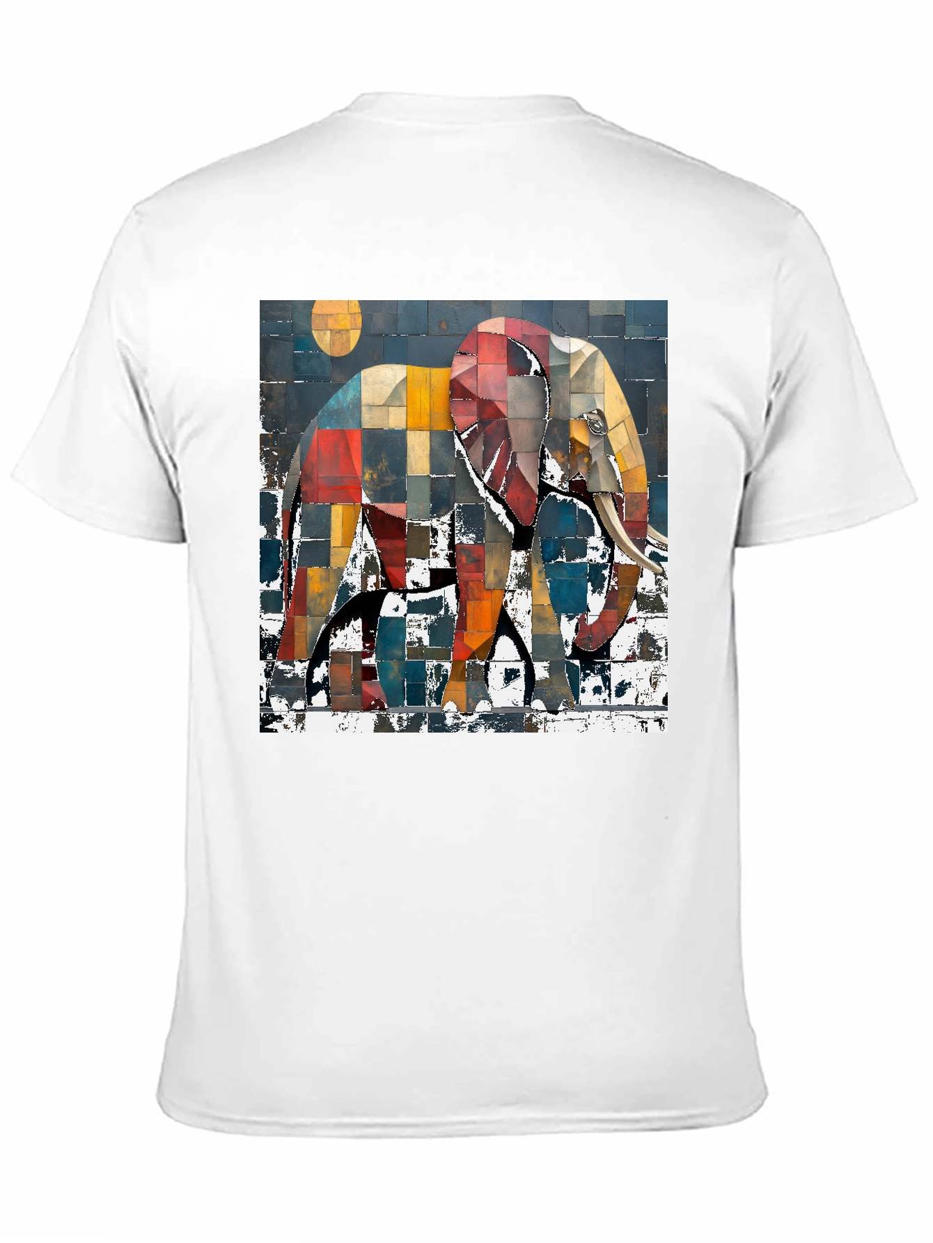 Abstract Elephant Graphic Print T-Shirt