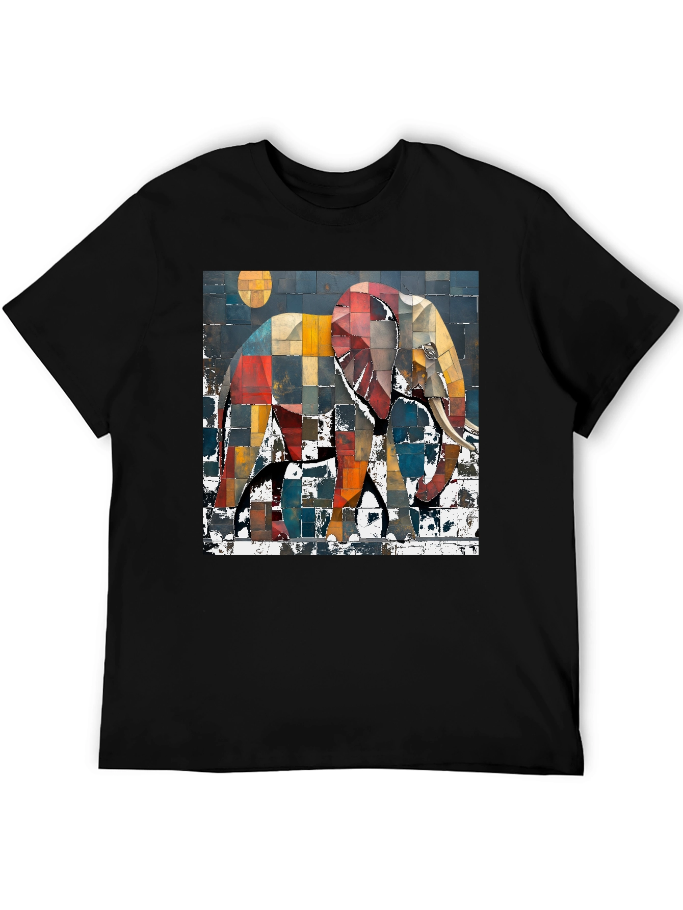 Abstract Elephant Graphic Print T-Shirt