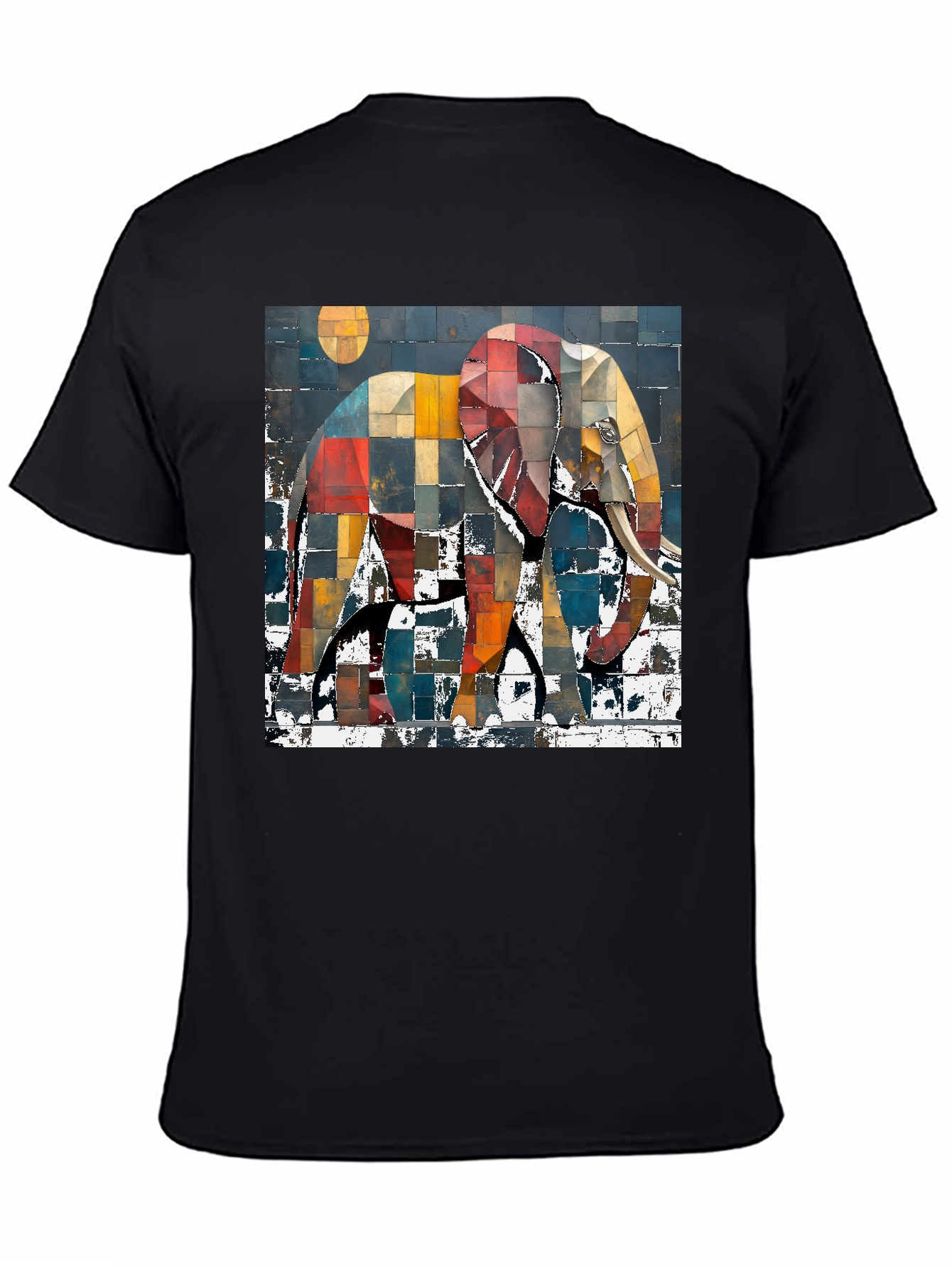 Abstract Elephant Graphic Print T-Shirt