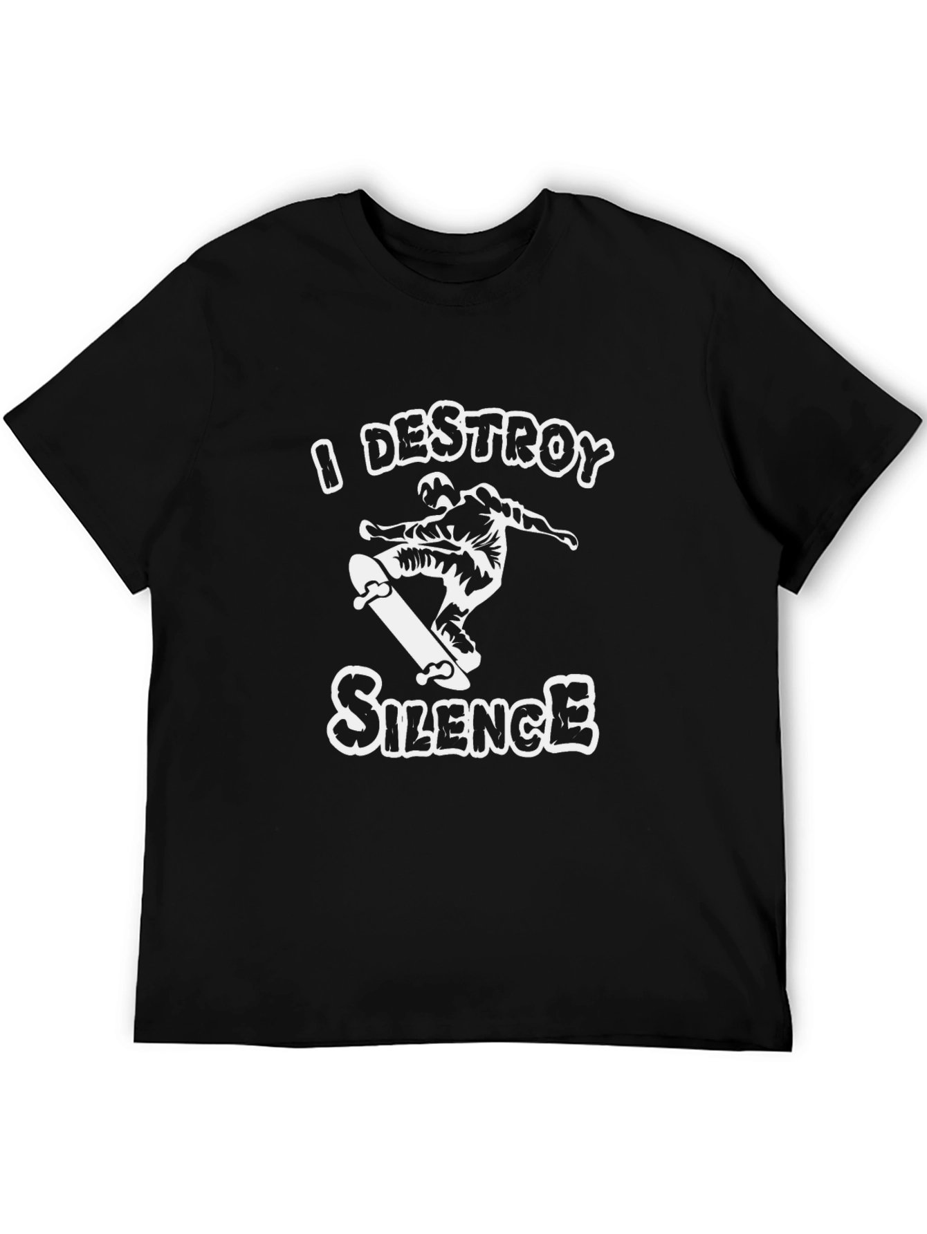 I Destroy Silence Skateboarder Graphic Tee
