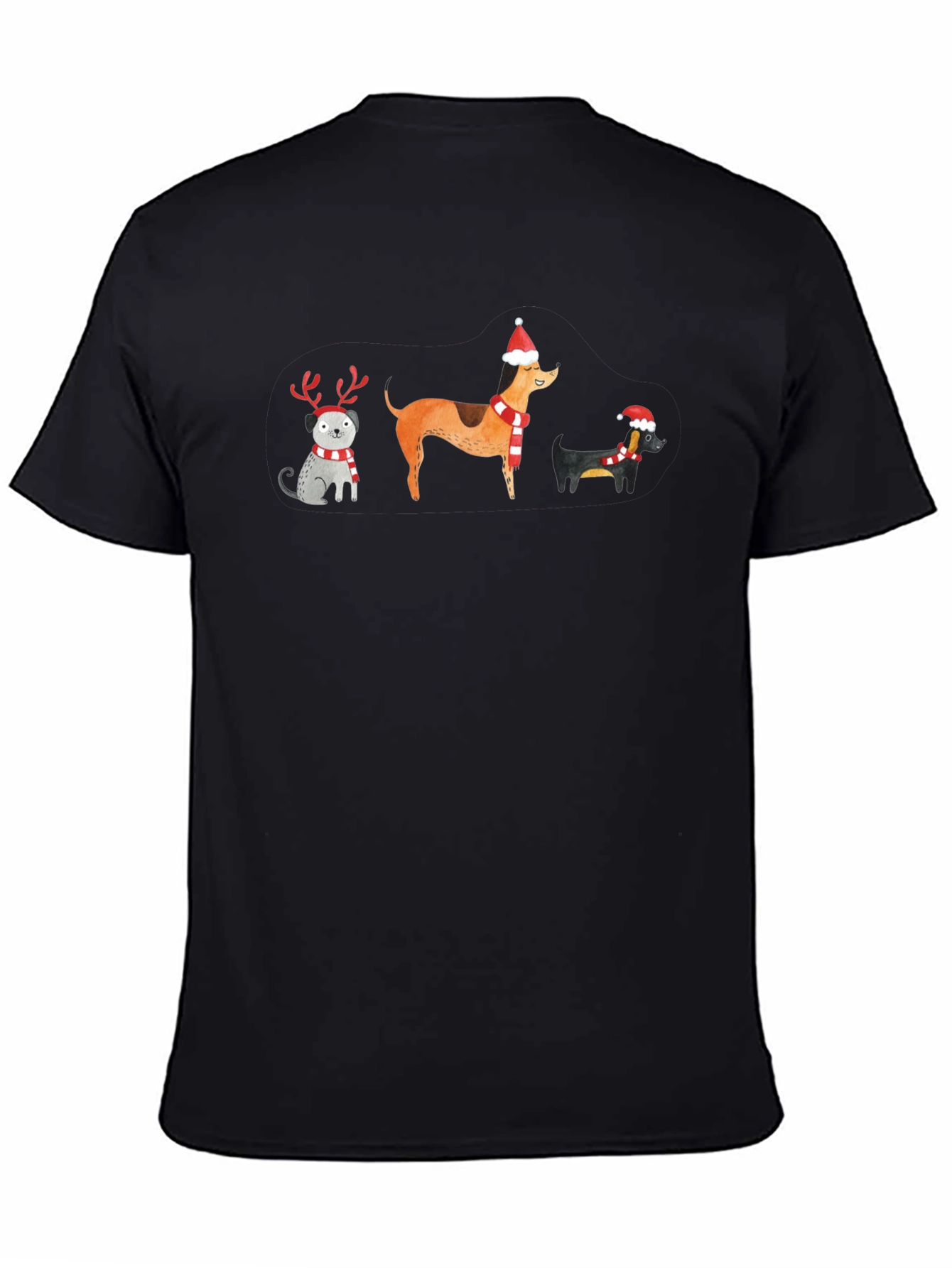 Festive Holiday Dogs Graphic T-Shirt