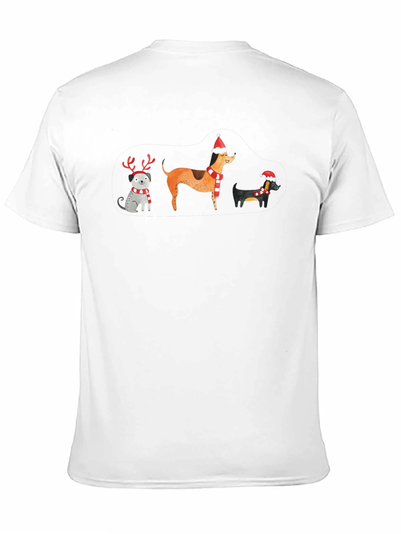 Festive Holiday Dogs Graphic T-Shirt