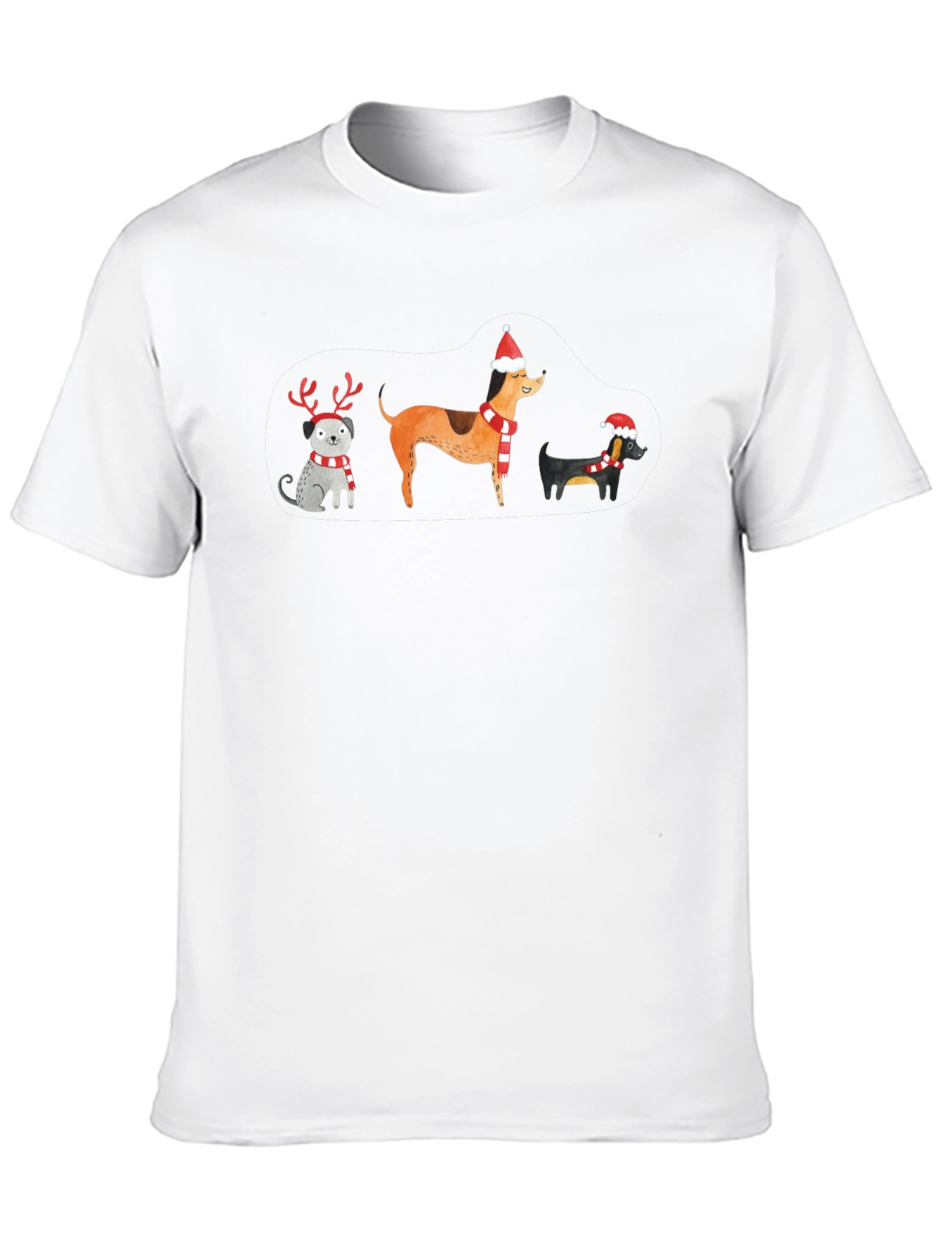 Festive Holiday Dogs Graphic T-Shirt