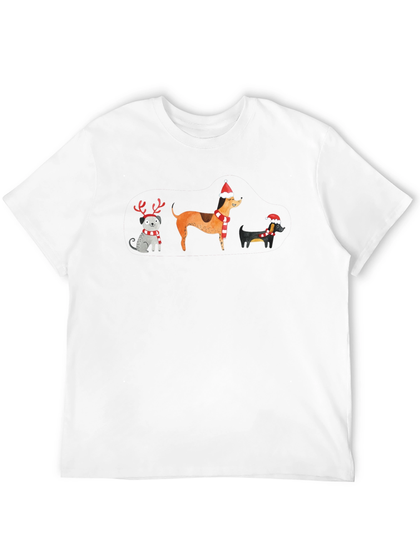 Festive Holiday Dogs Graphic T-Shirt