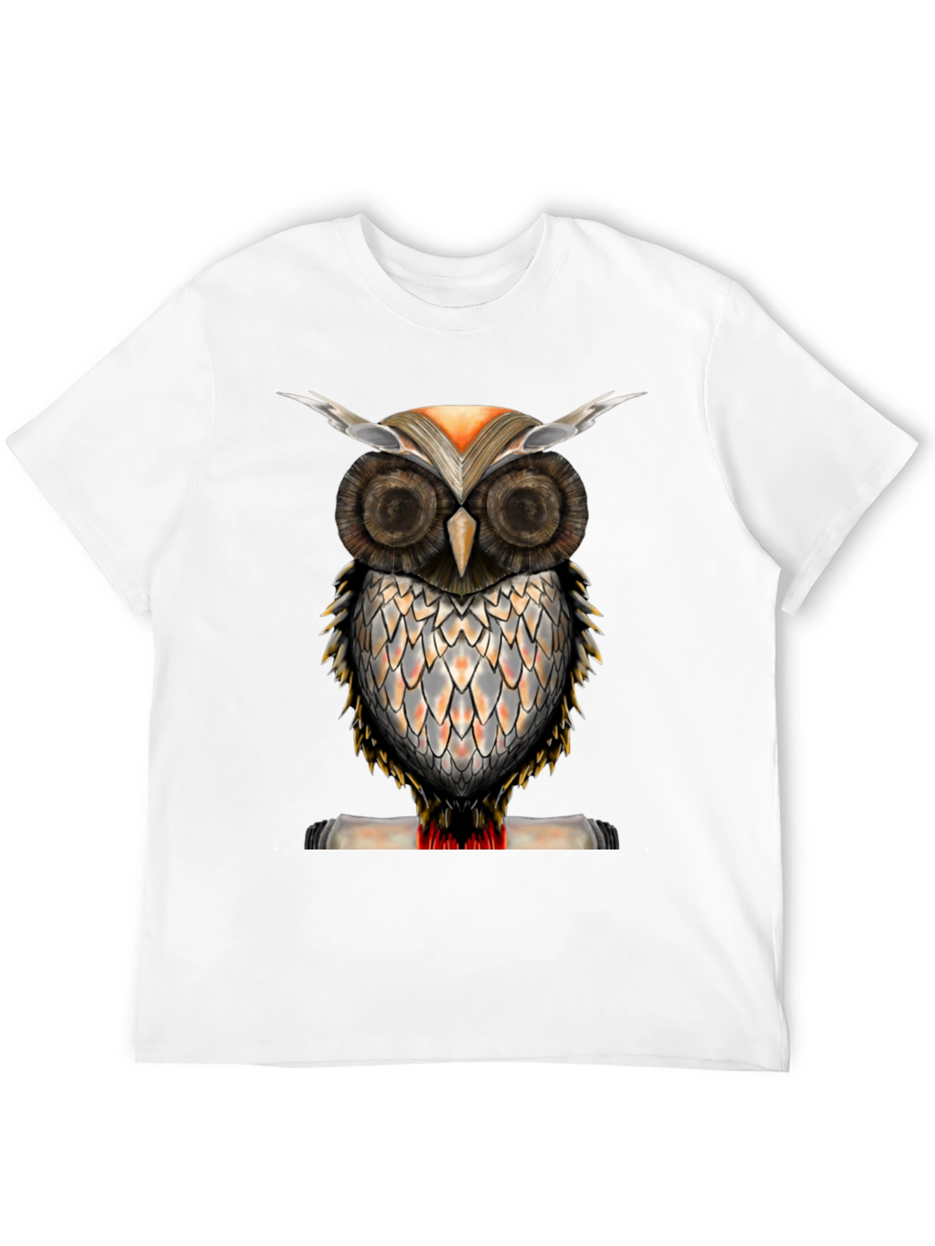 Owl Graphic Print Crew Neck T-Shirt