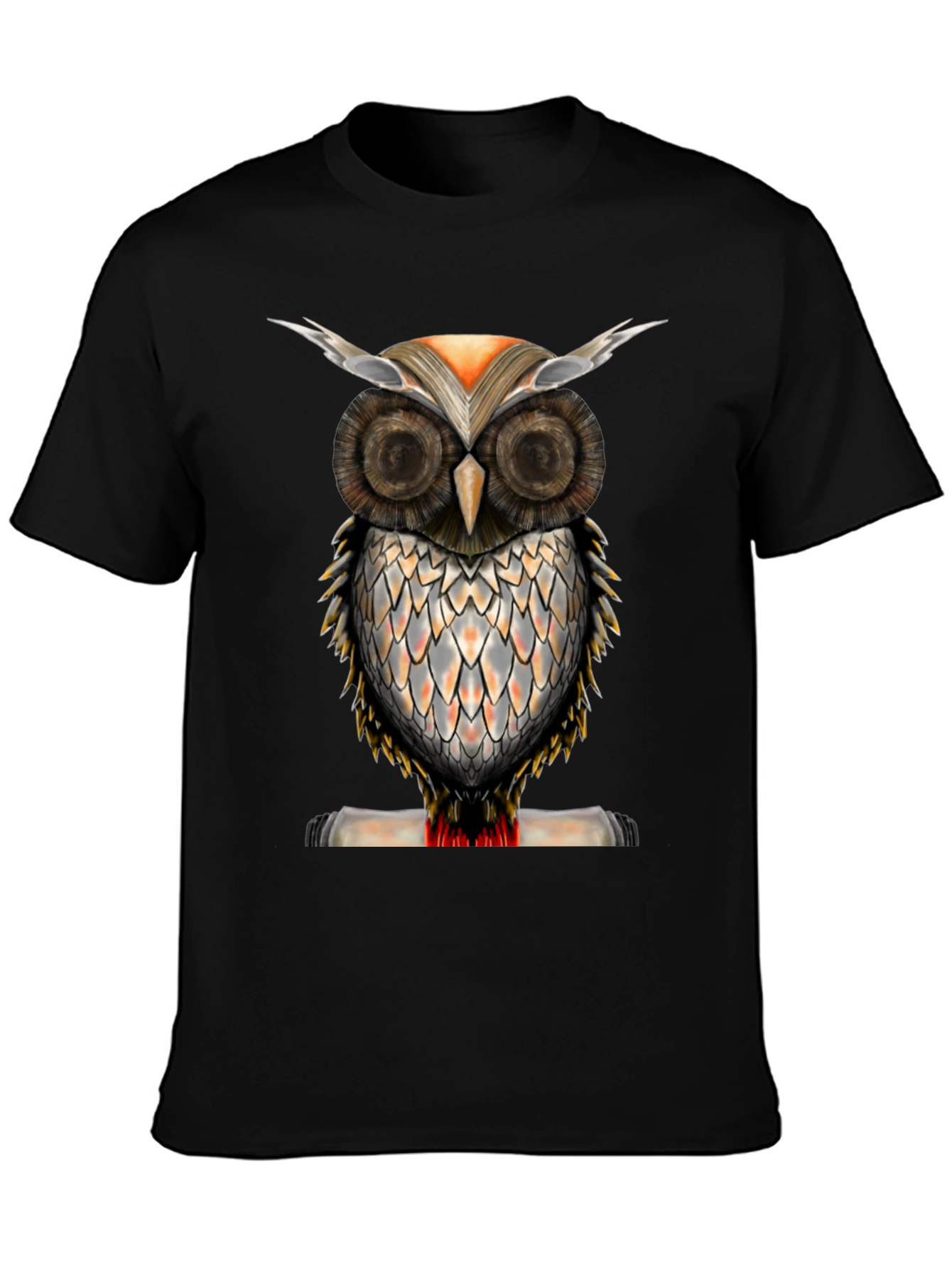 Owl Graphic Print Crew Neck T-Shirt