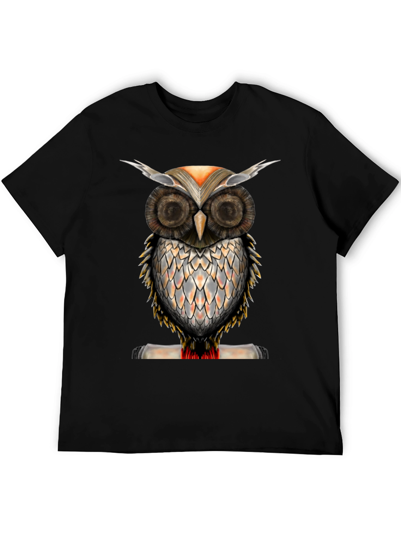 Owl Graphic Print Crew Neck T-Shirt