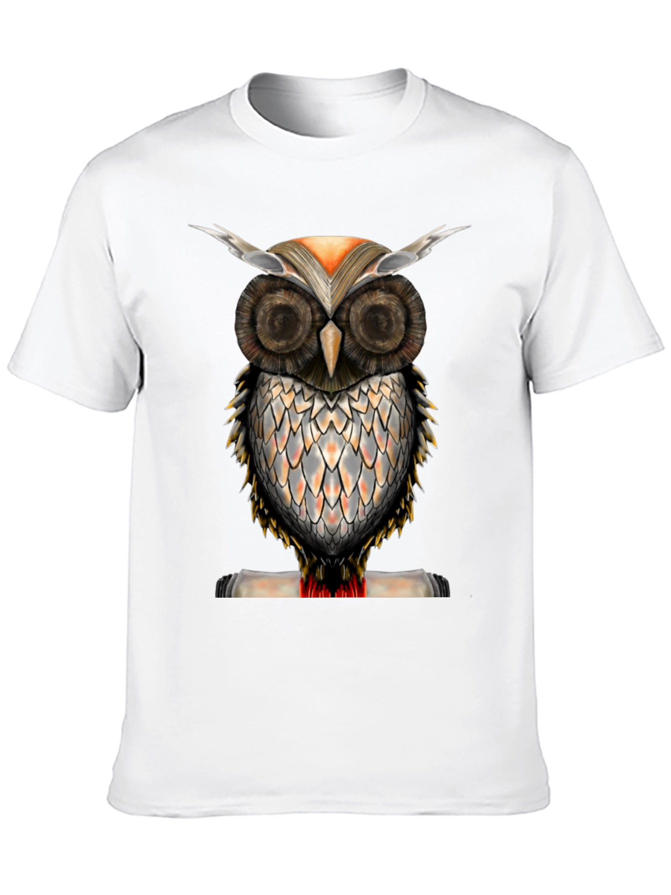 Owl Graphic Print Crew Neck T-Shirt