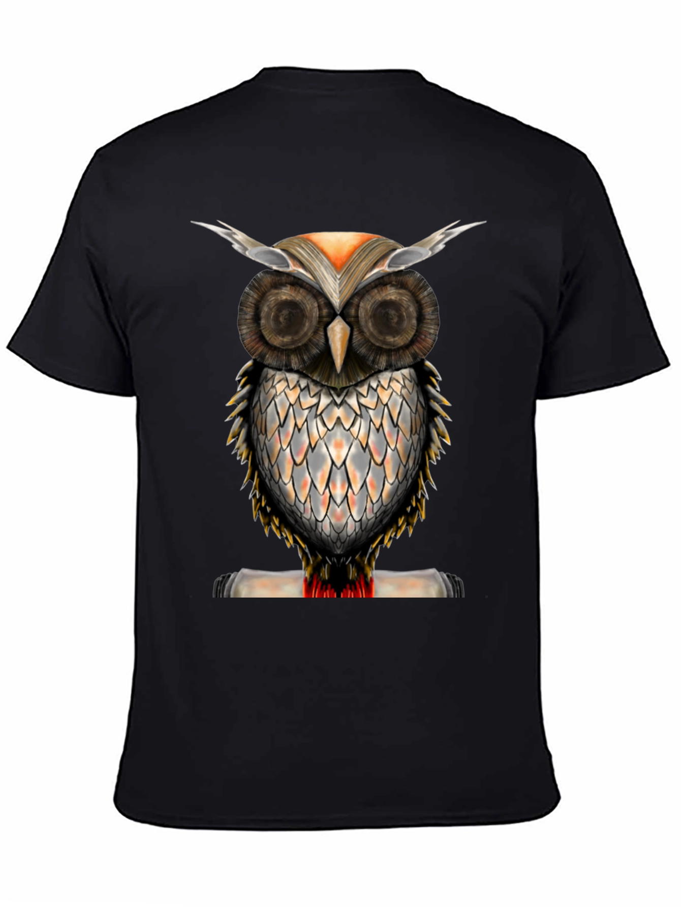 Owl Graphic Print Crew Neck T-Shirt
