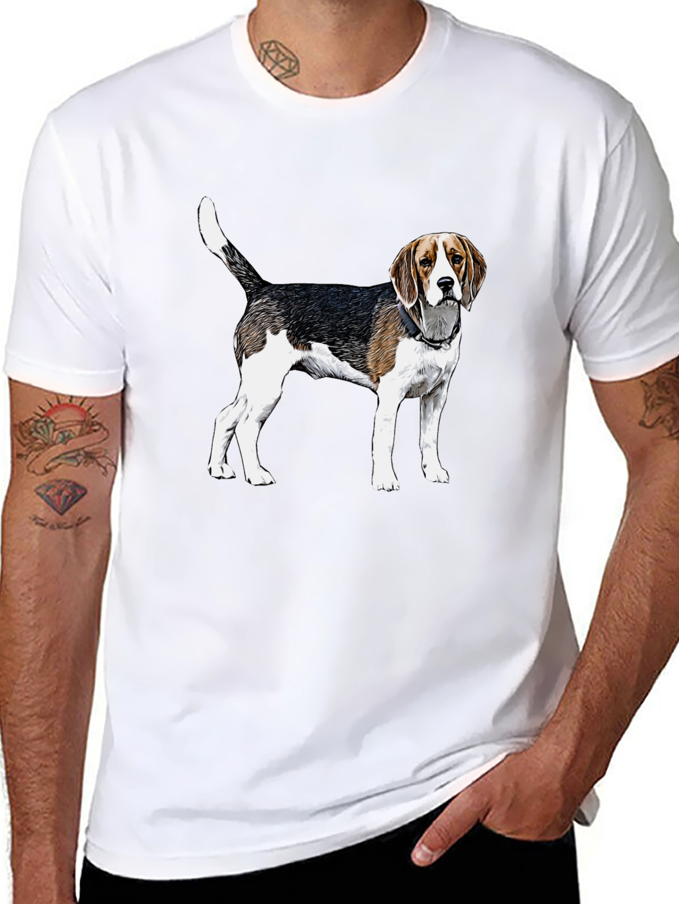 Beagle Dog Graphic Tee - Black Unisex T-Shirt