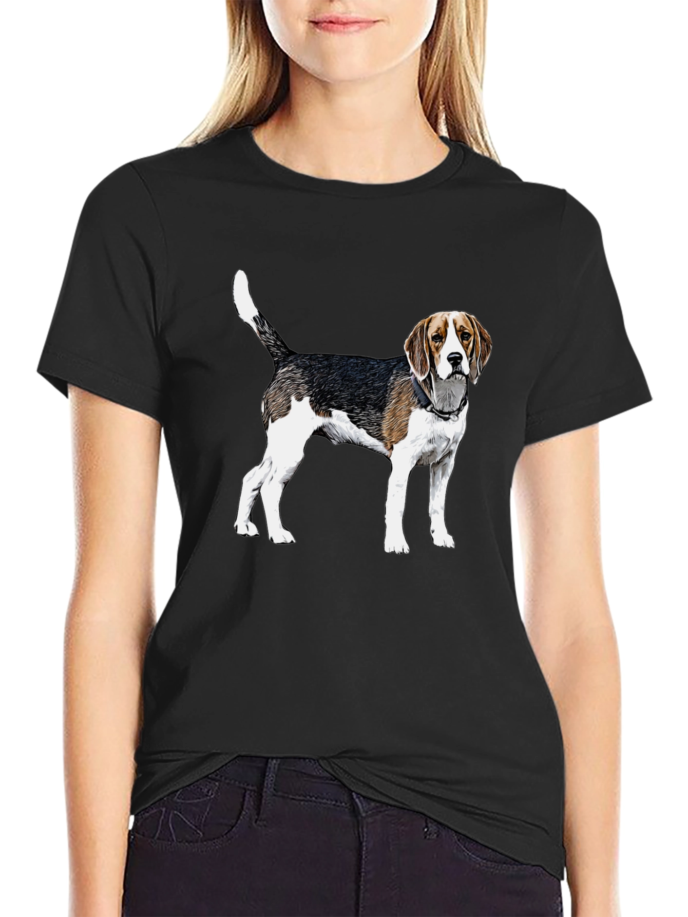 Beagle Dog Graphic Tee - Black Unisex T-Shirt