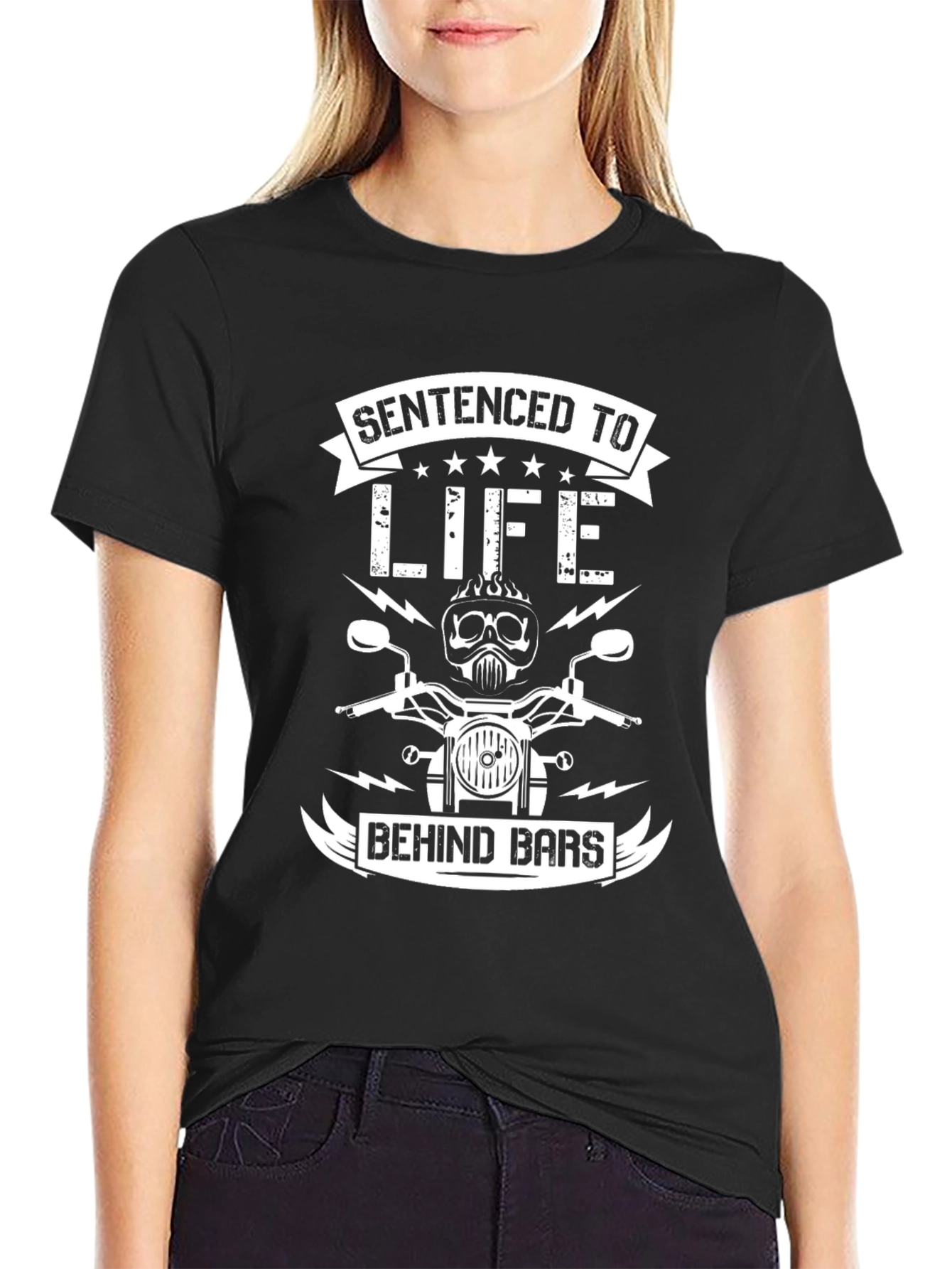 Sentenced to Life Behind Bars Biker T-Shirt