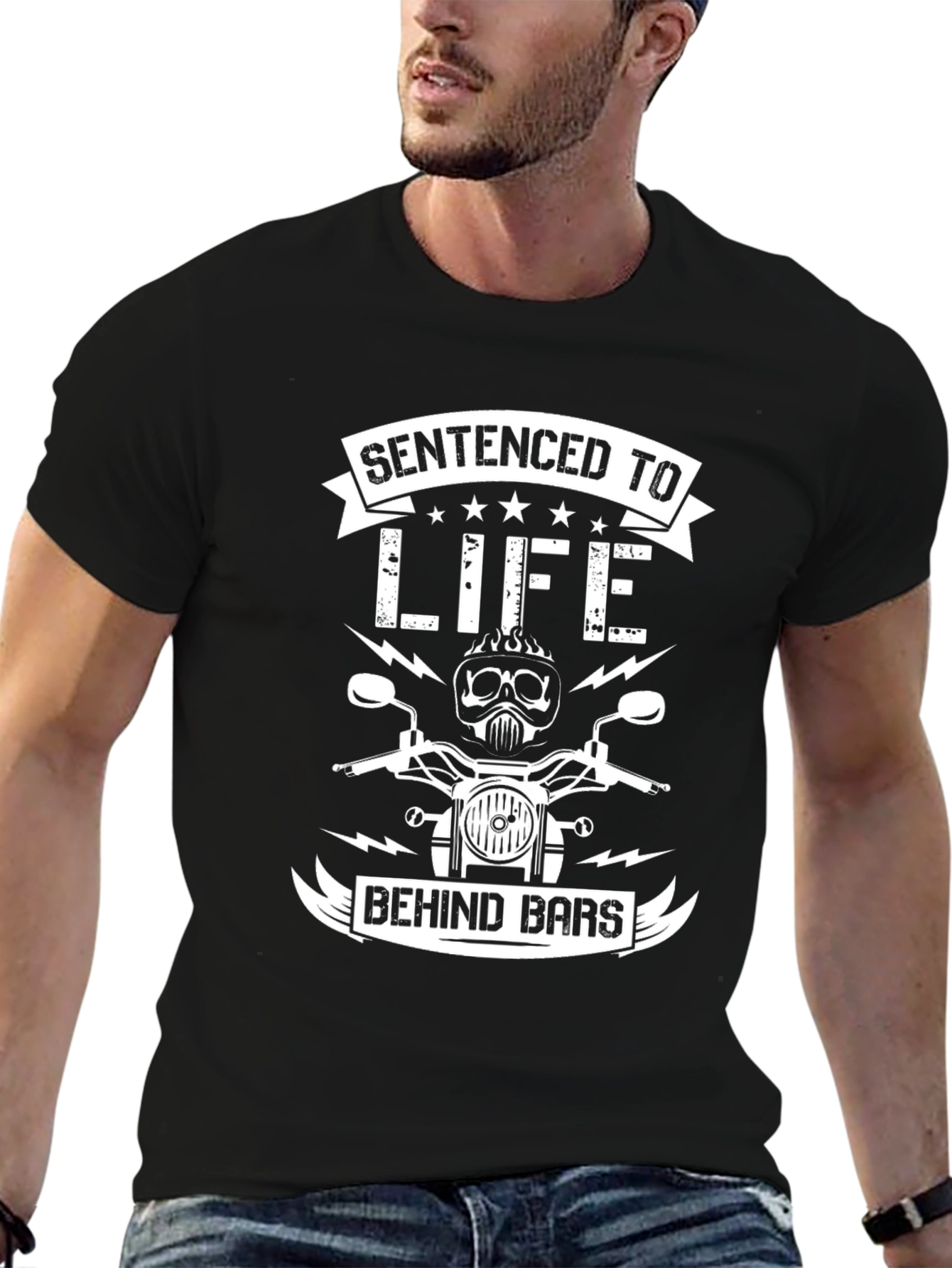 Sentenced to Life Behind Bars Biker T-Shirt