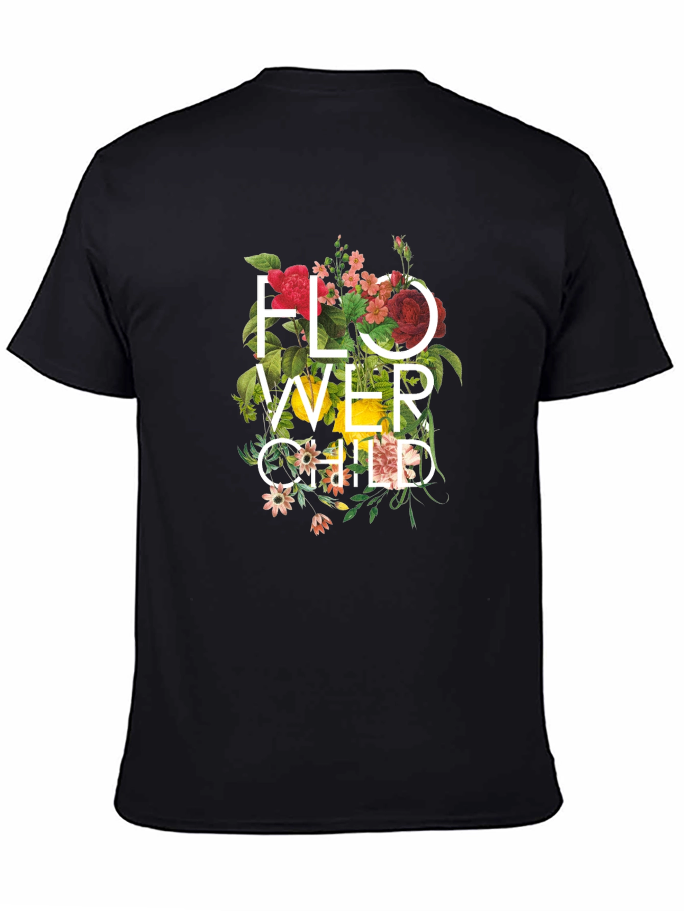 Flower Child Graphic Print T-Shirt - Black