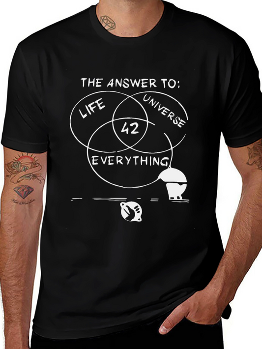 Answer to Life Universe Everything 42 Black T-Shirt