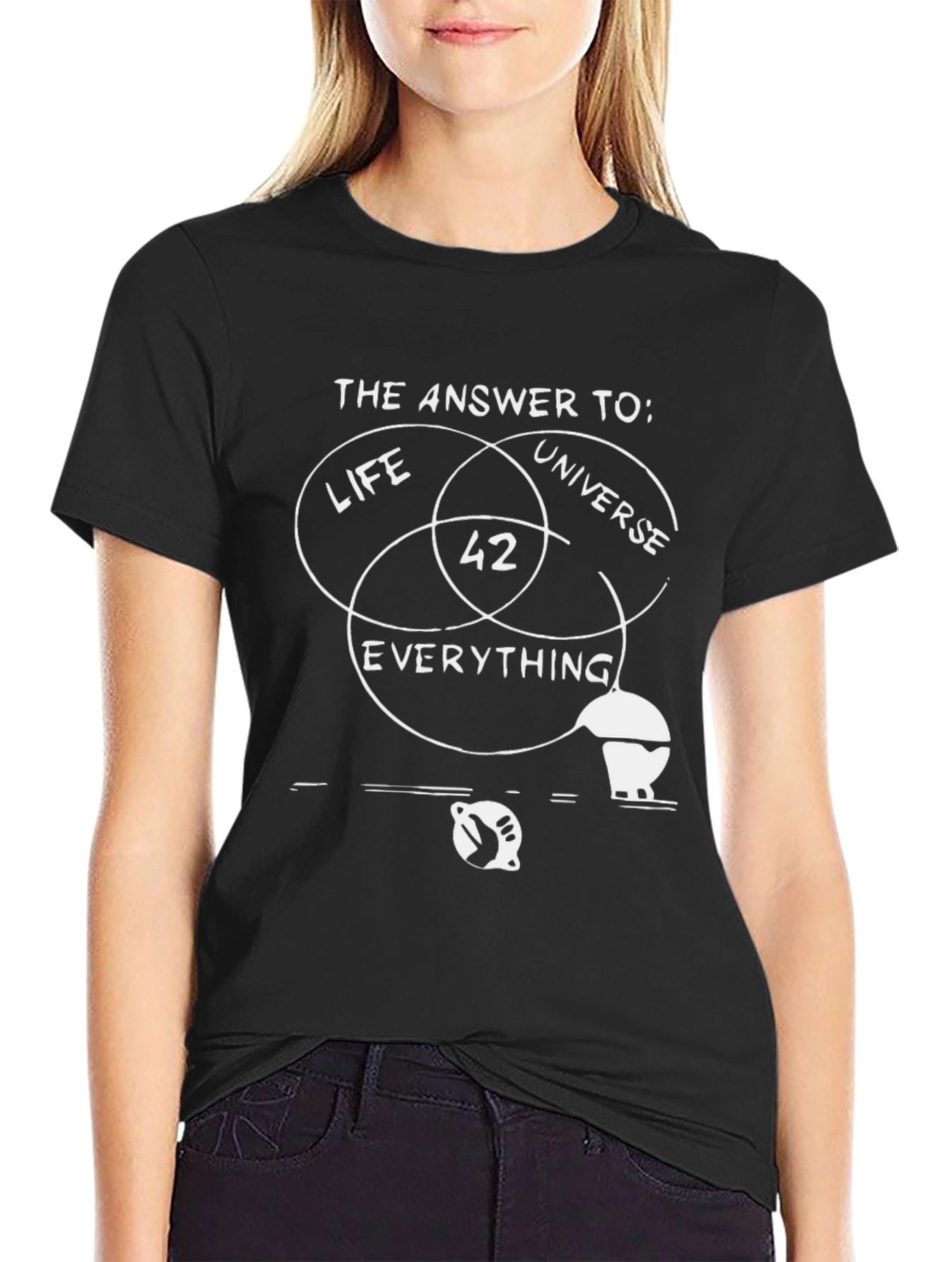 Answer to Life Universe Everything 42 Black T-Shirt
