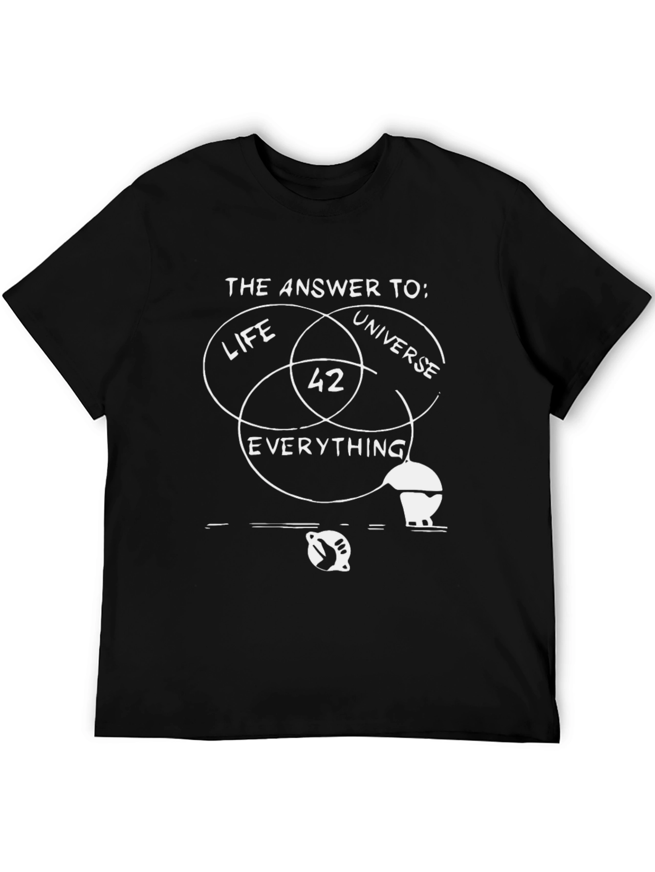 Answer to Life Universe Everything 42 Black T-Shirt